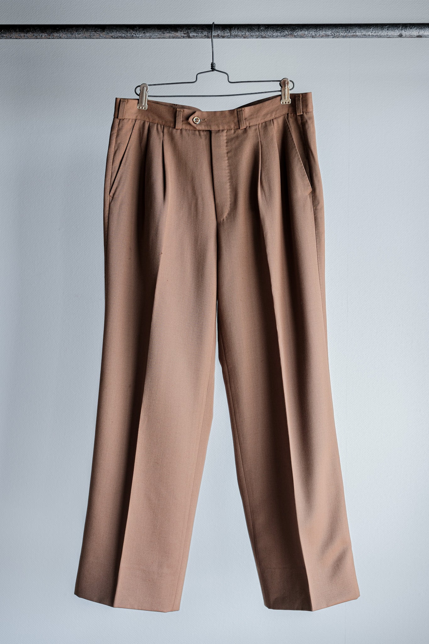 【~80's】American Vintage 2 Tuck Wool Gabardine Trousers Size.46