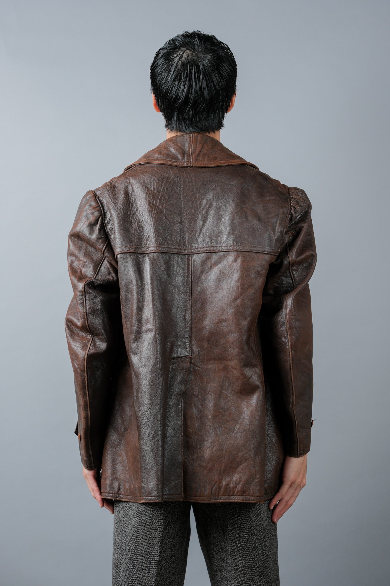 【~40's】WWⅡ French Army M35 Tank Crew Leather Jacket