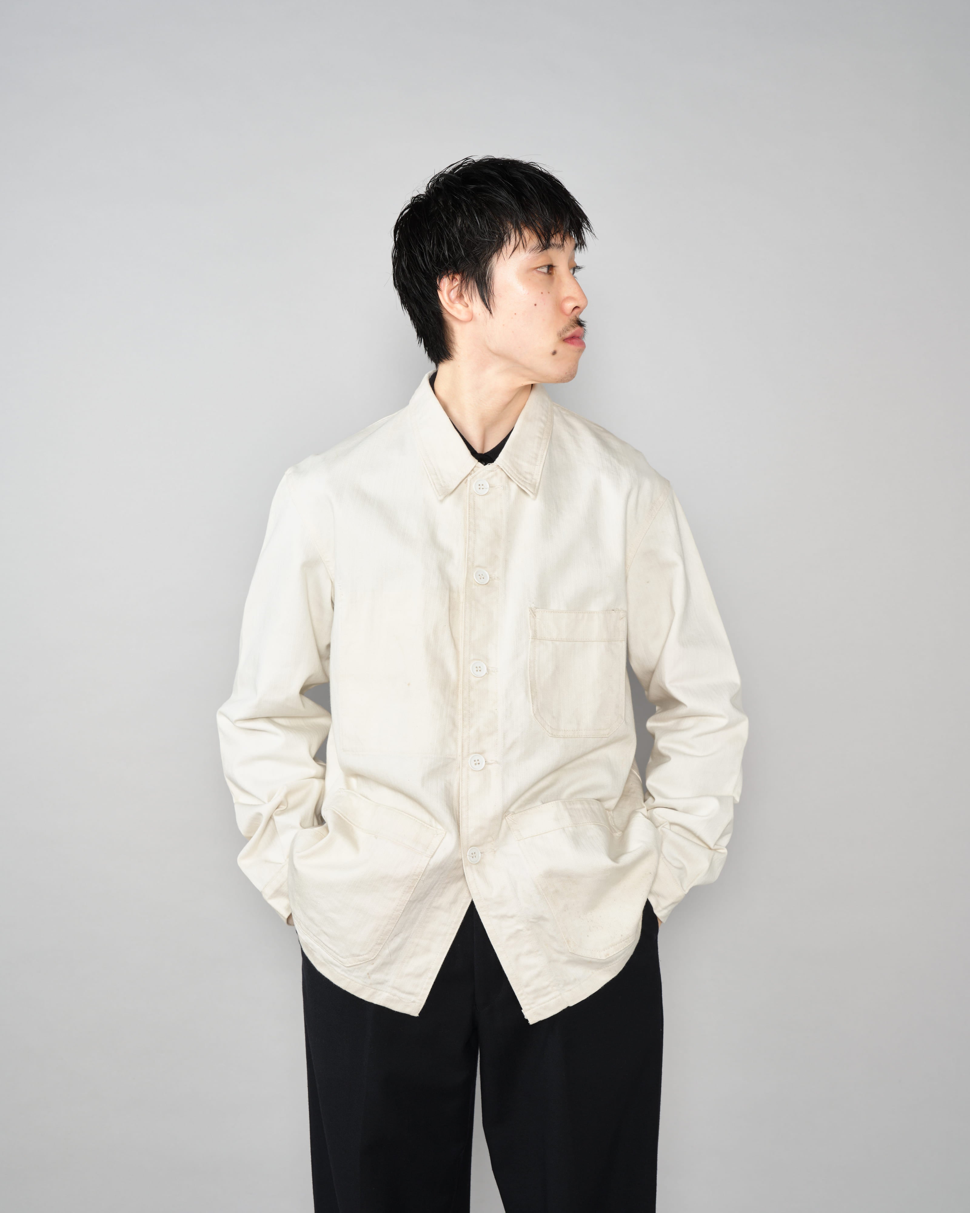 【~50's】French Vintage HBT Cotton Work Jacket "Vulcain"