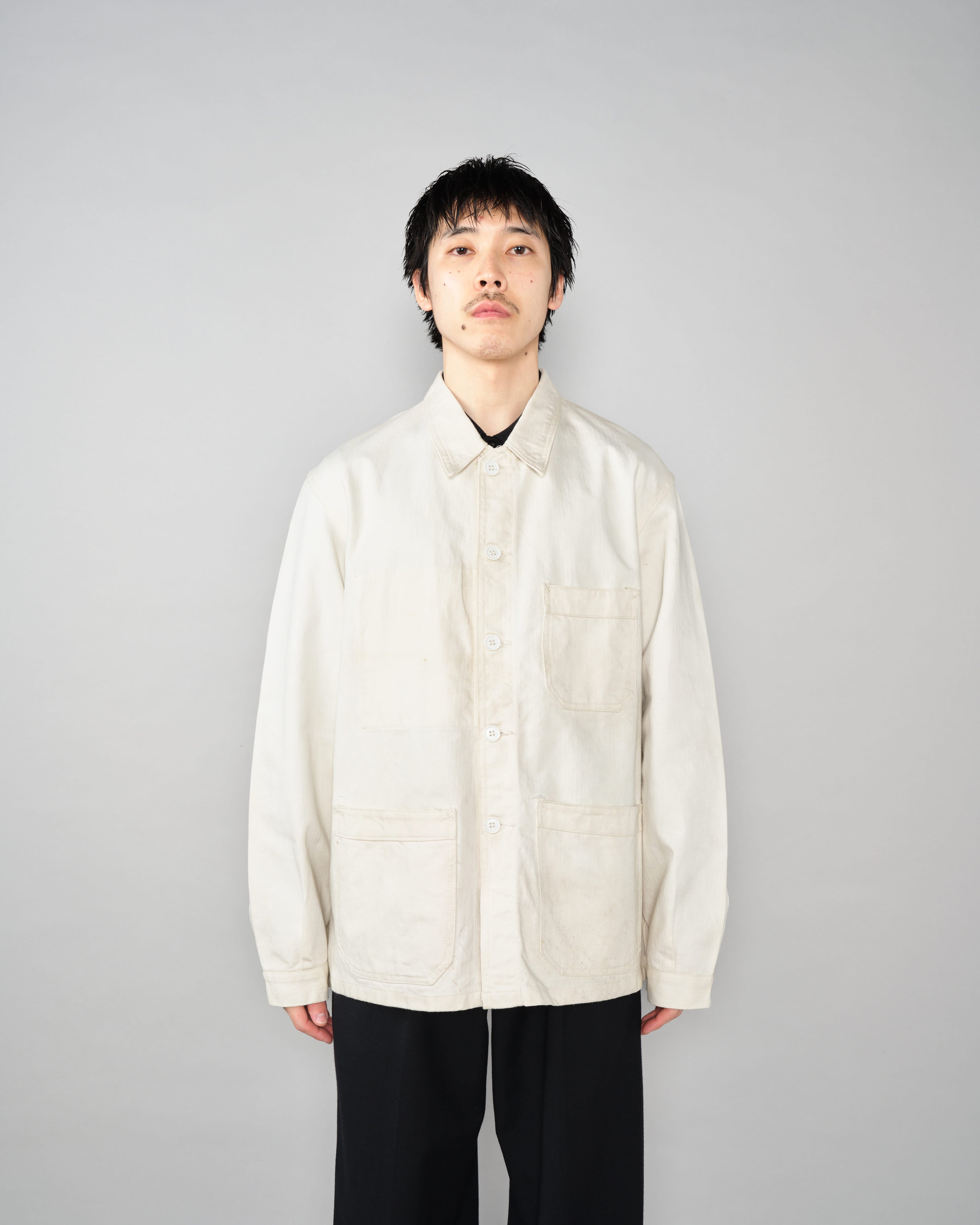 【~50's】French Vintage HBT Cotton Work Jacket "Vulcain"