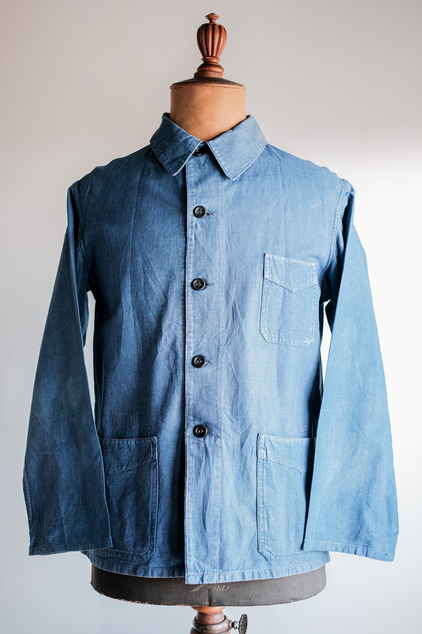 【~40's】French Vintage Indigo Linen Work Jacket