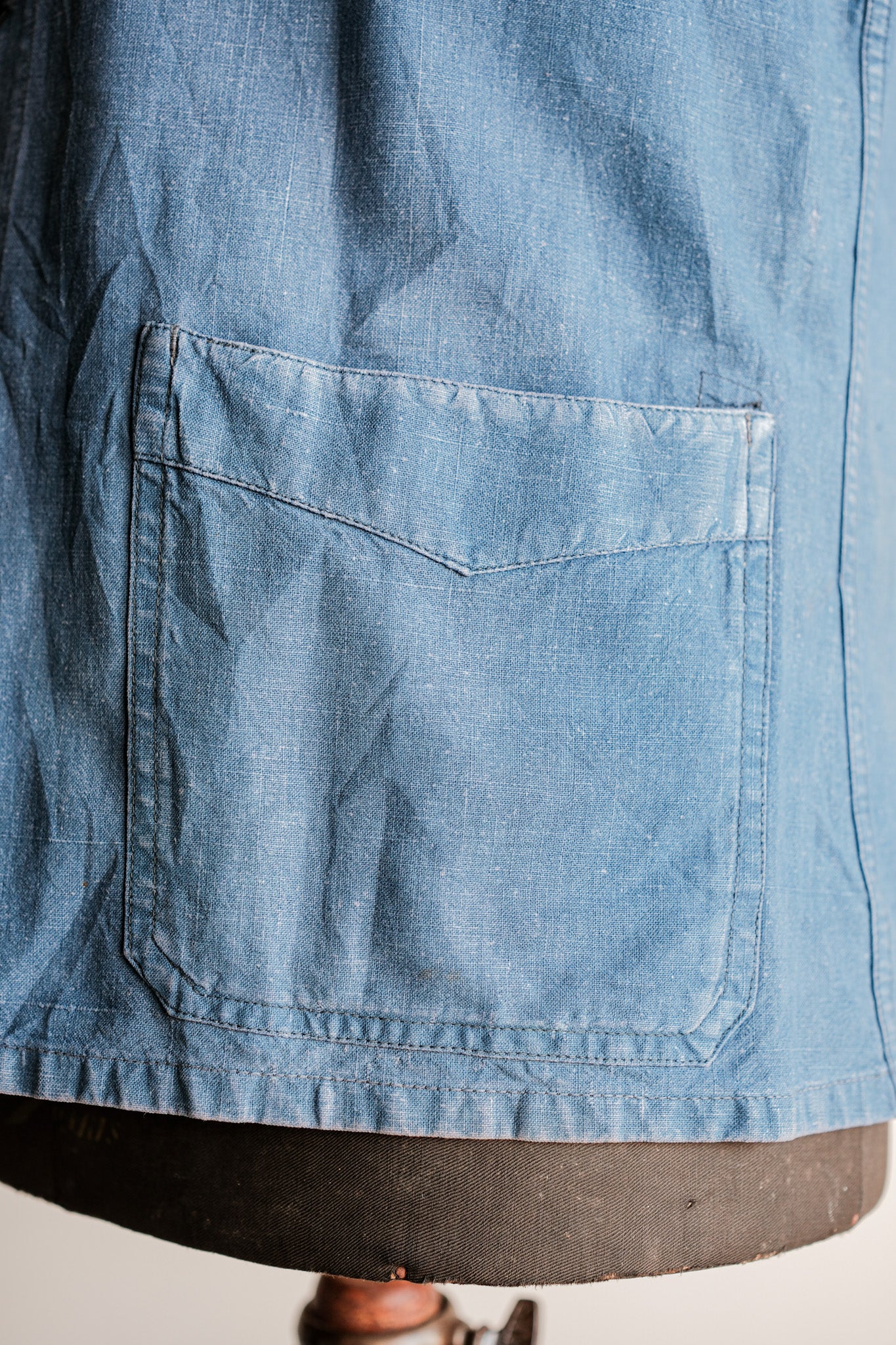 【~40's】French Vintage Indigo Linen Work Jacket