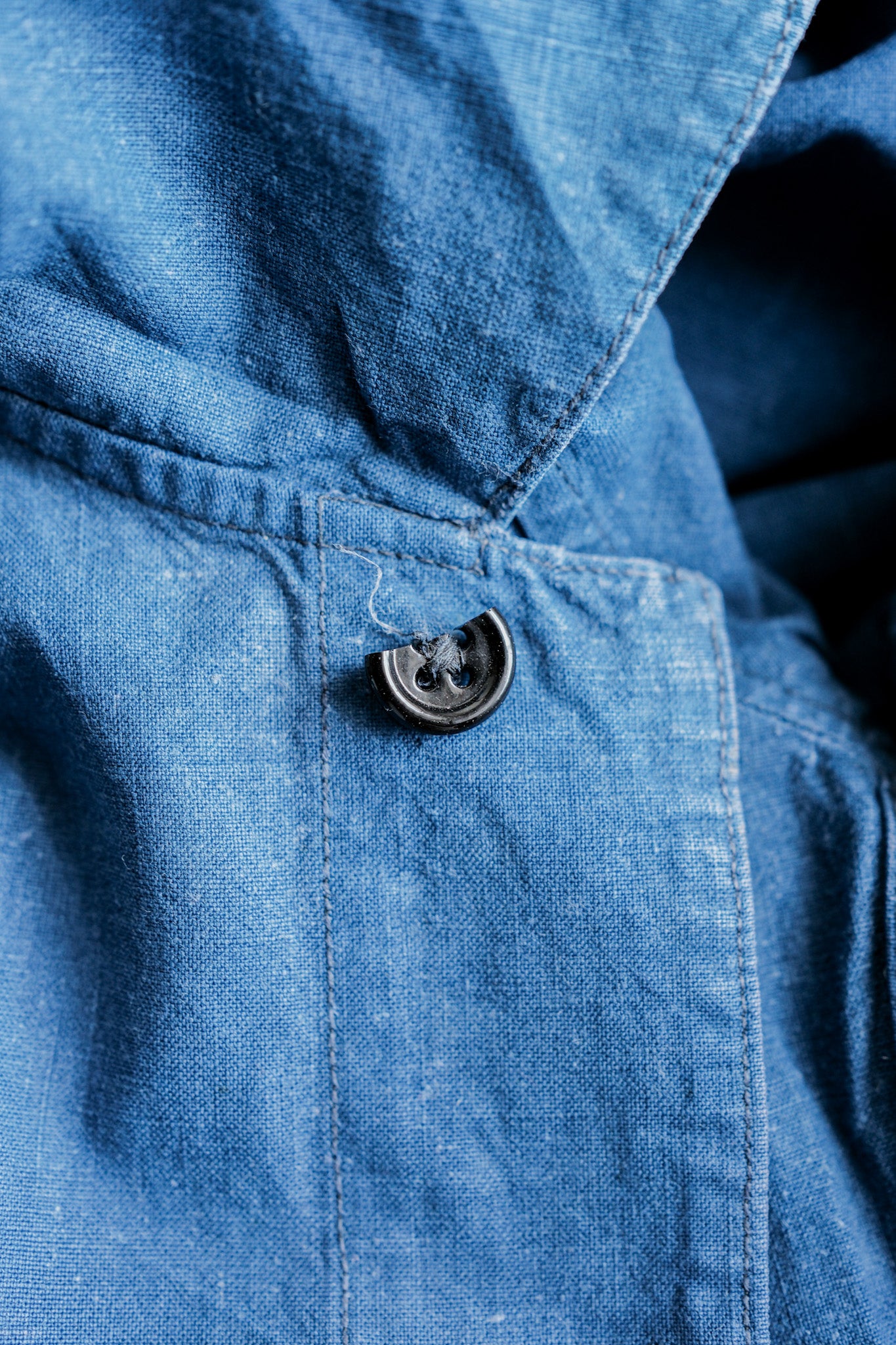 【~40's】French Vintage Indigo Linen Work Jacket