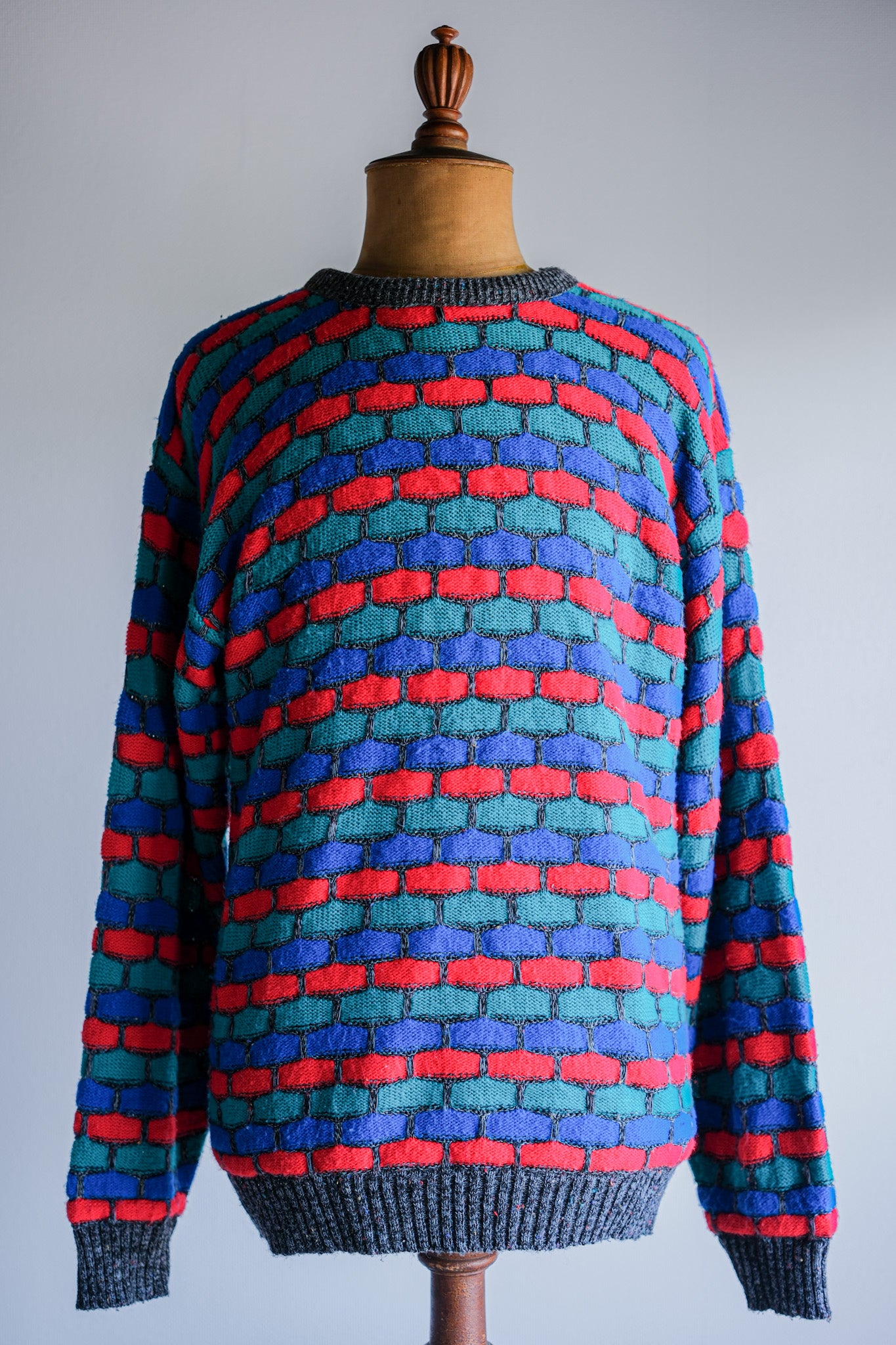 【~90's】American Vintage Acrylic Patterned Sweater Size.LARGE