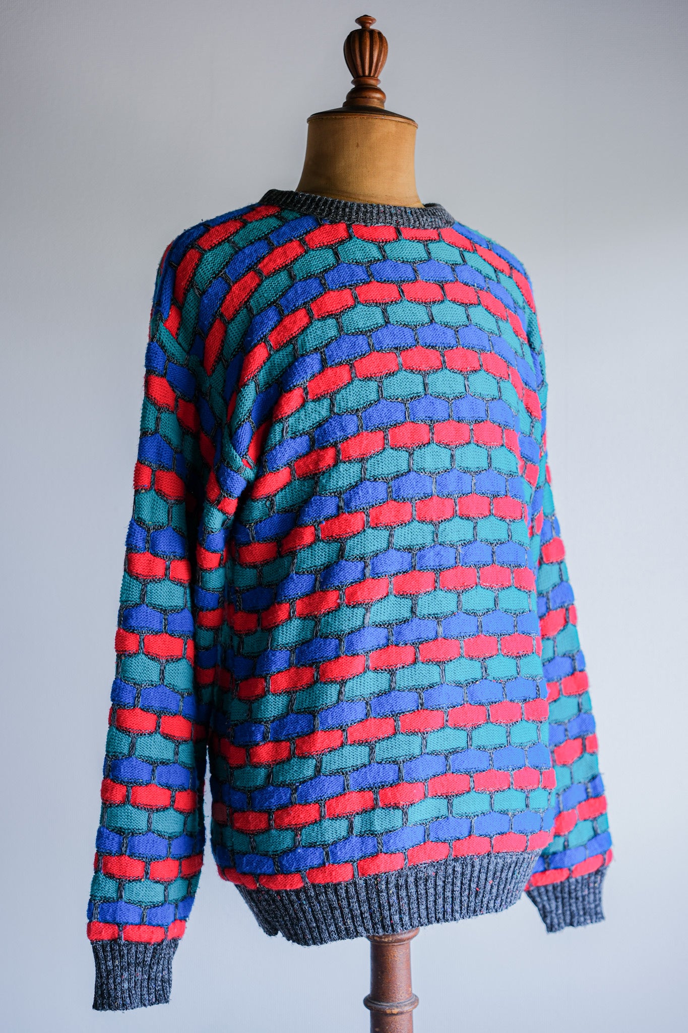 【~90's】American Vintage Acrylic Patterned Sweater Size.LARGE