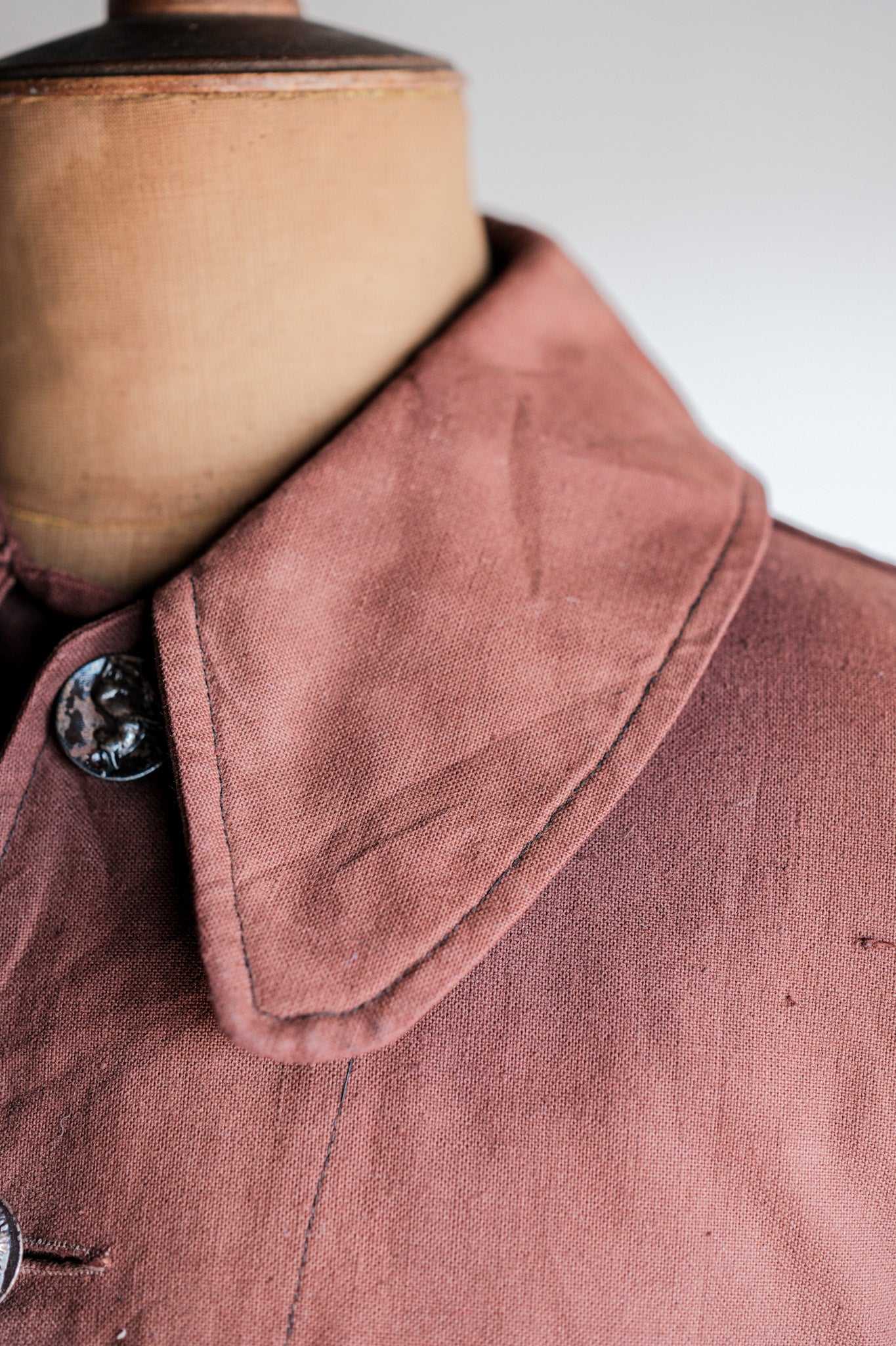 【~20's】French Vintage Reddish Brown Cotton Linen Hunting Jacket