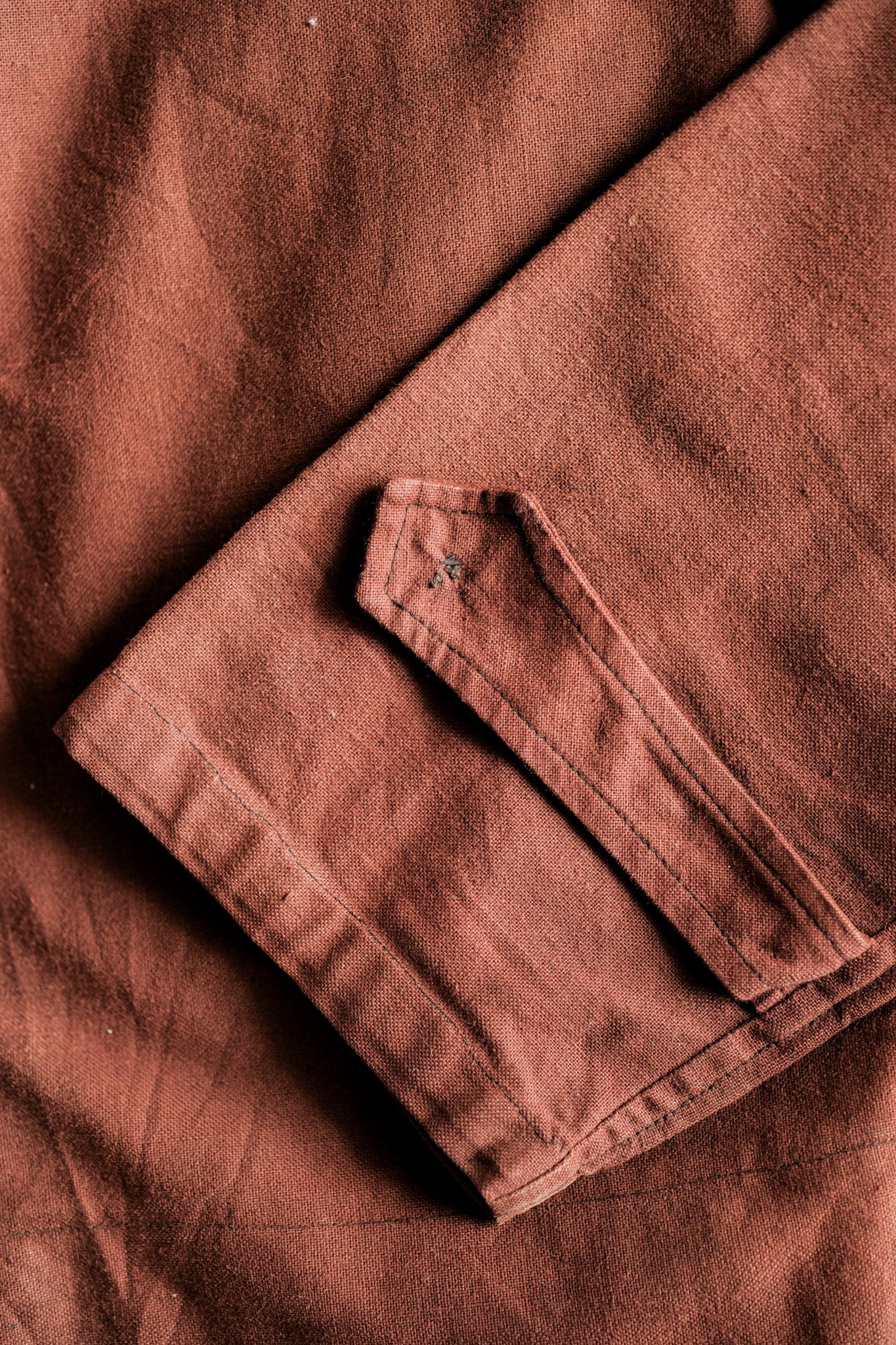 【~20's】French Vintage Reddish Brown Cotton Linen Hunting Jacket