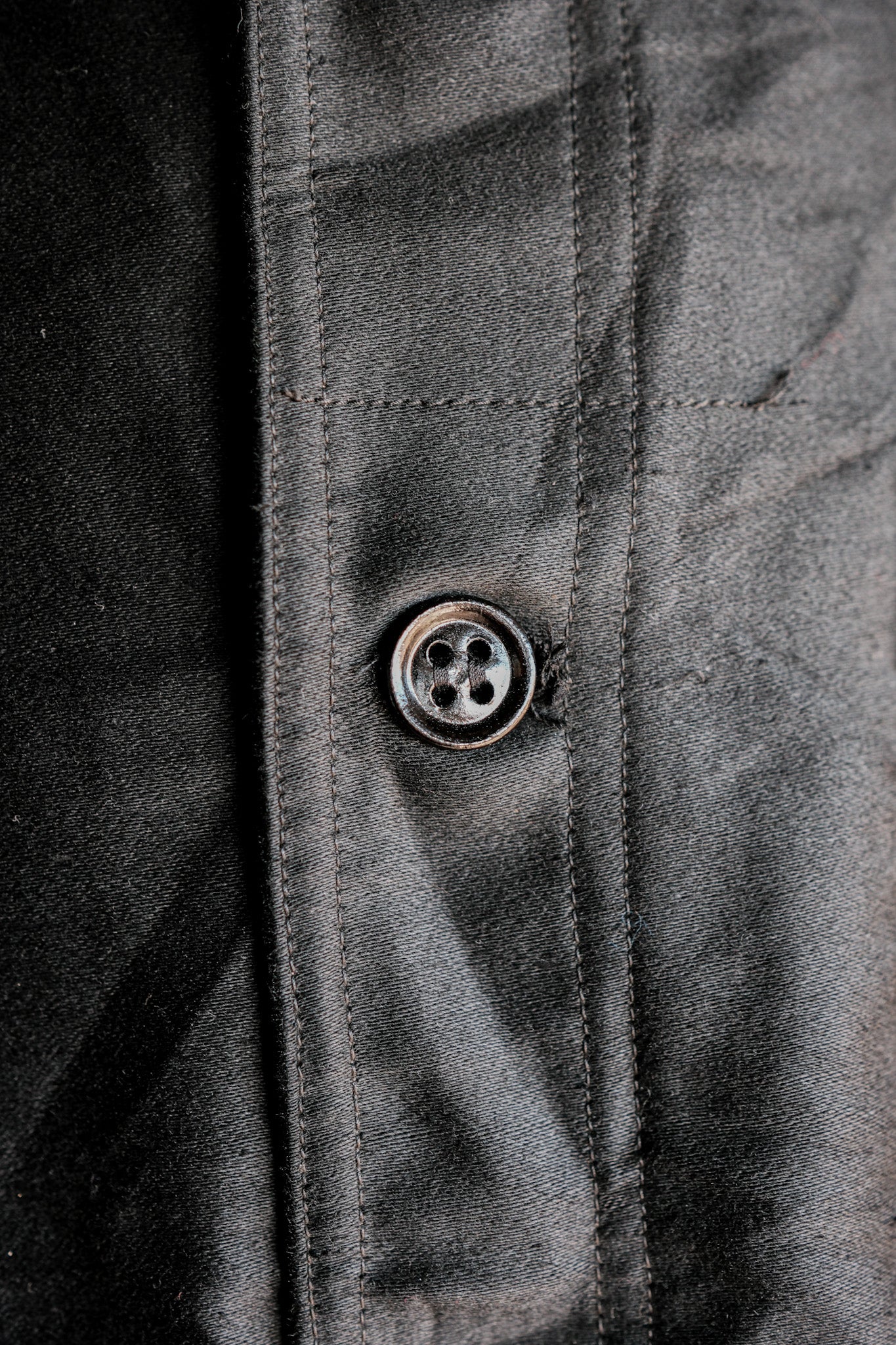 【~30's】French Vintage Black Moleskin Work Jacket "Le Mont St. Michel"
