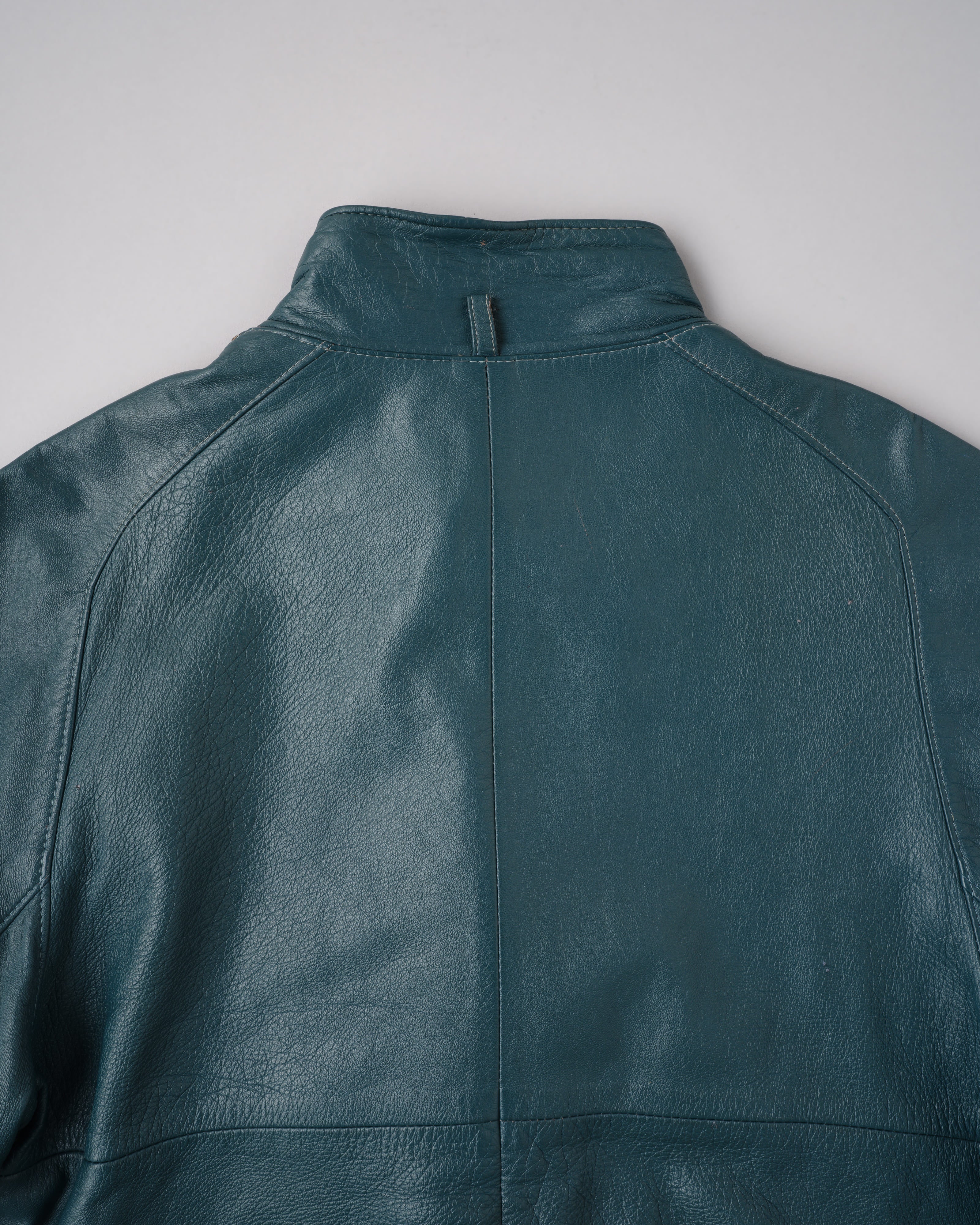 【~70's】French Vintage 2 Tone Raglan Sleeve Leather Jacket Size.S