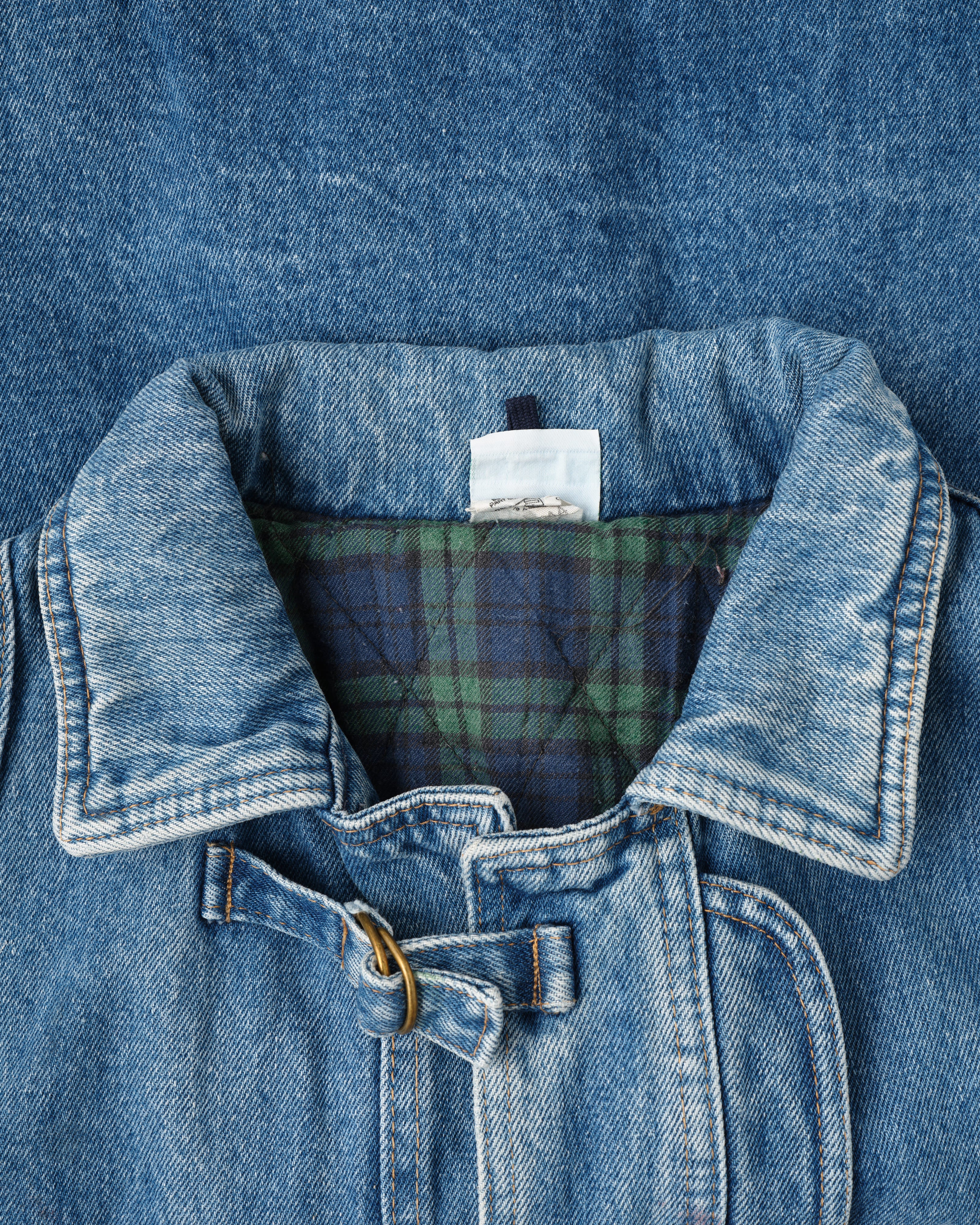 【~80’s】Italian Vintage D-ring Strap Front Design Denim Blouson Size.44