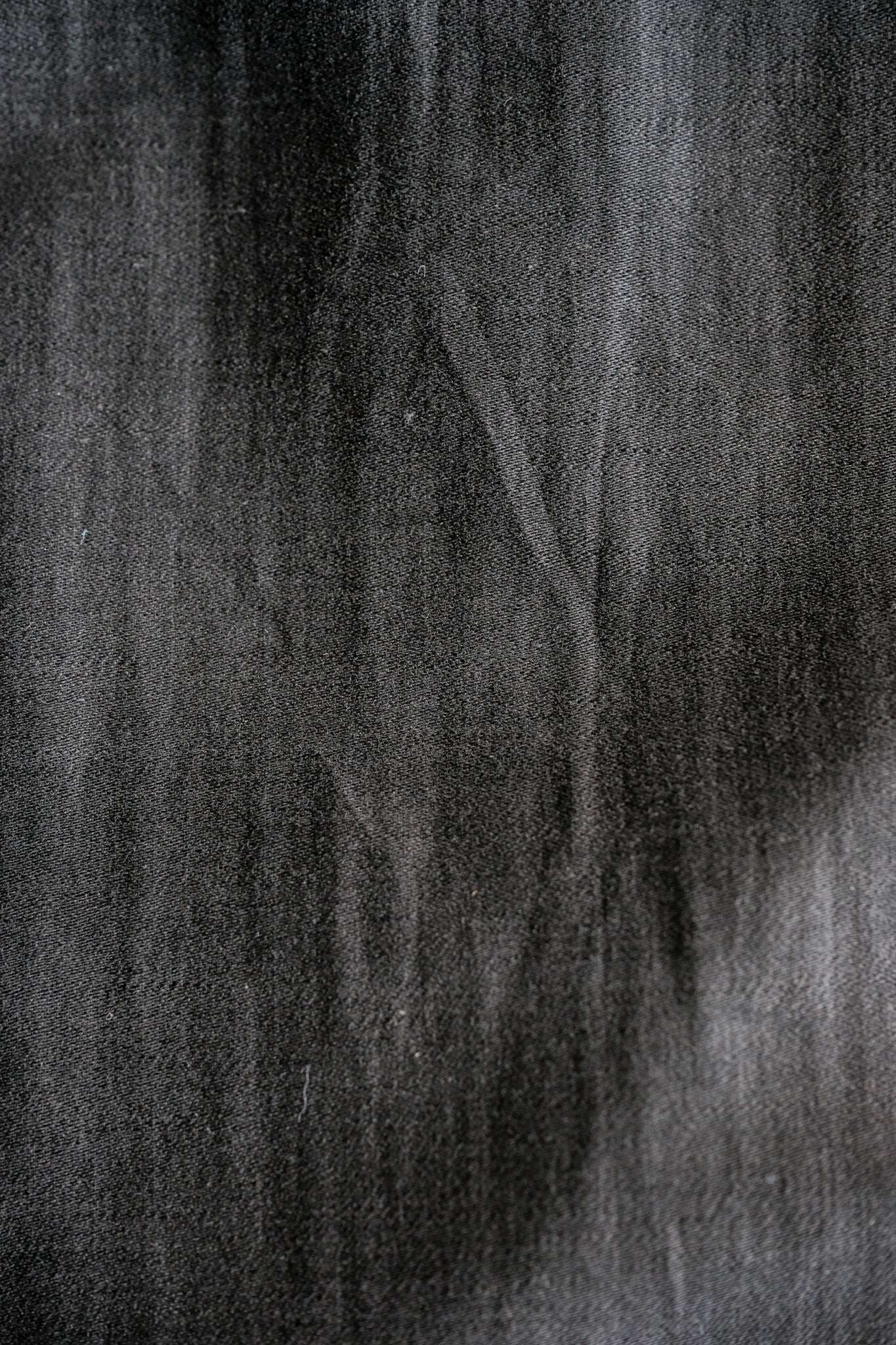 【~30's】French Vintage Black Light Moleskin Grandpa Shirt