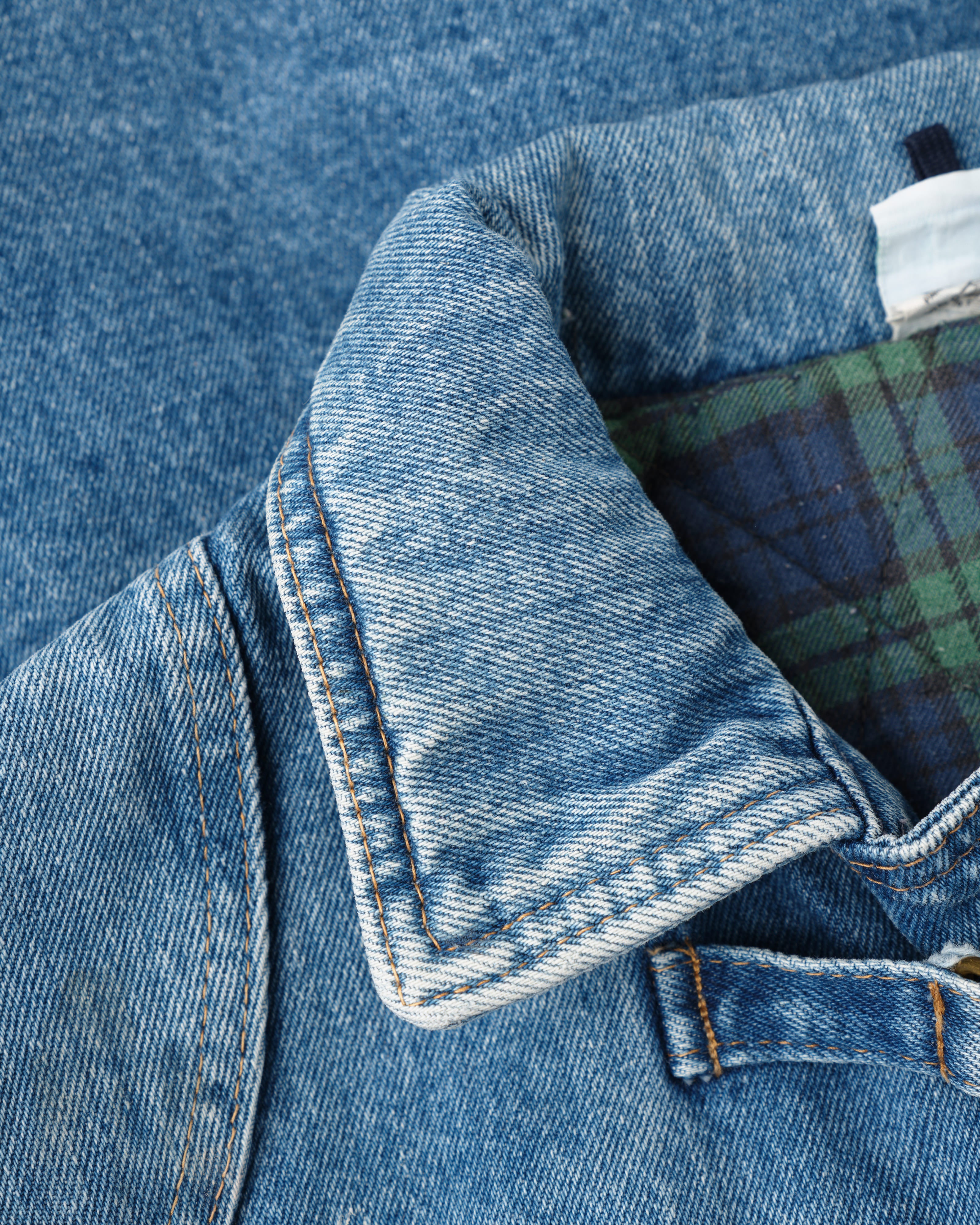 【~80’s】Italian Vintage D-ring Strap Front Design Denim Blouson Size.44