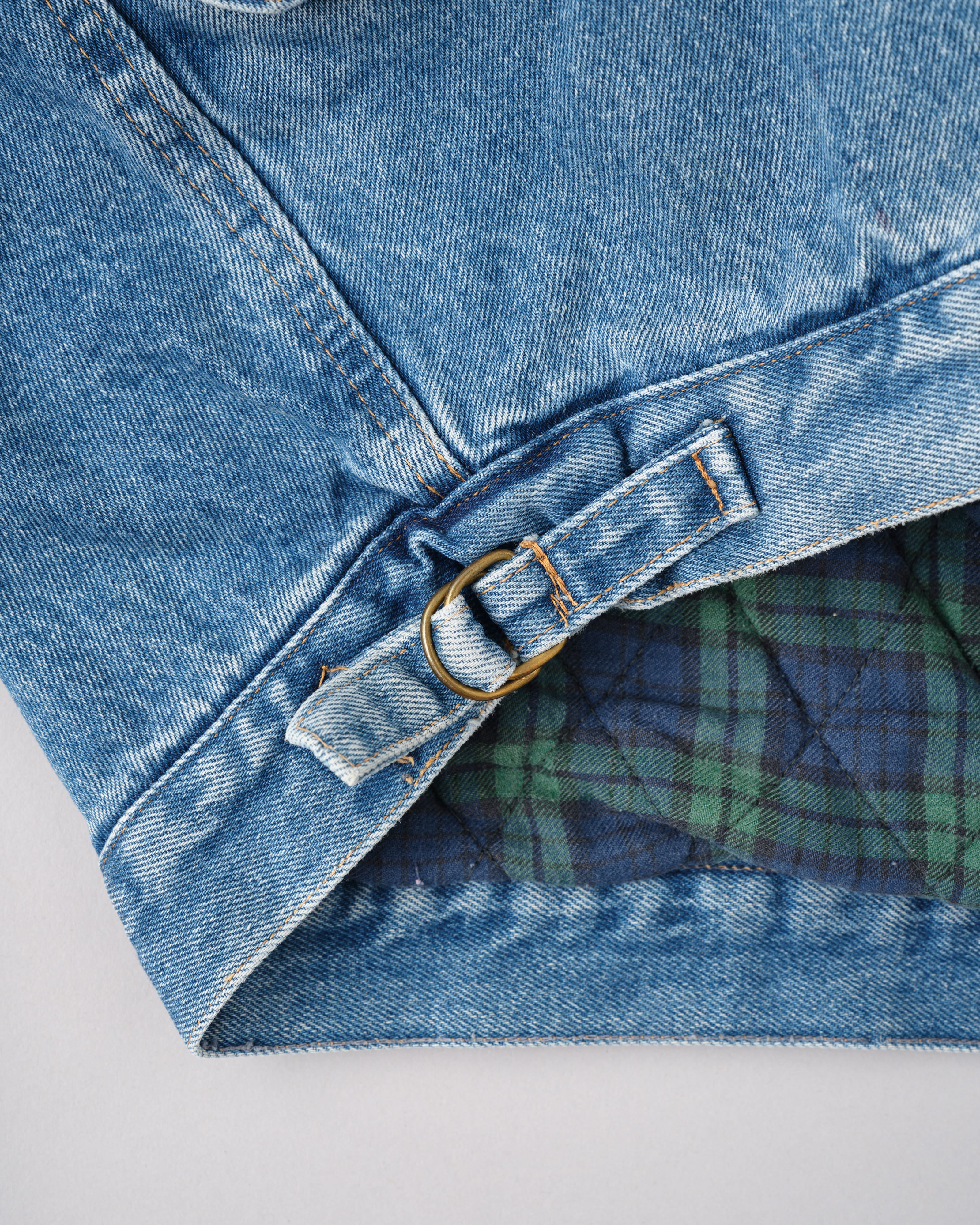 【~80’s】Italian Vintage D-ring Strap Front Design Denim Blouson Size.44