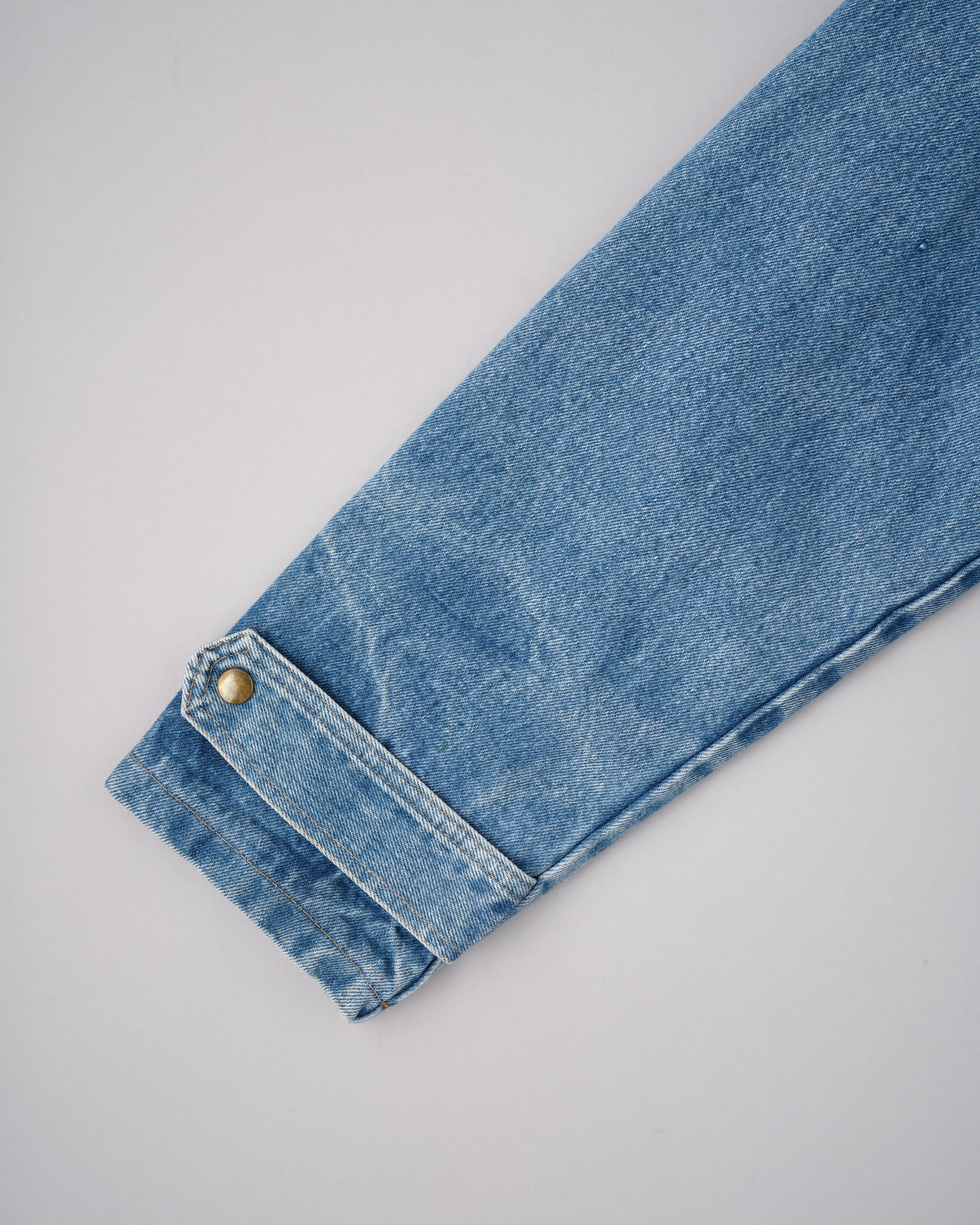 【~80’s】Italian Vintage D-ring Strap Front Design Denim Blouson Size.44