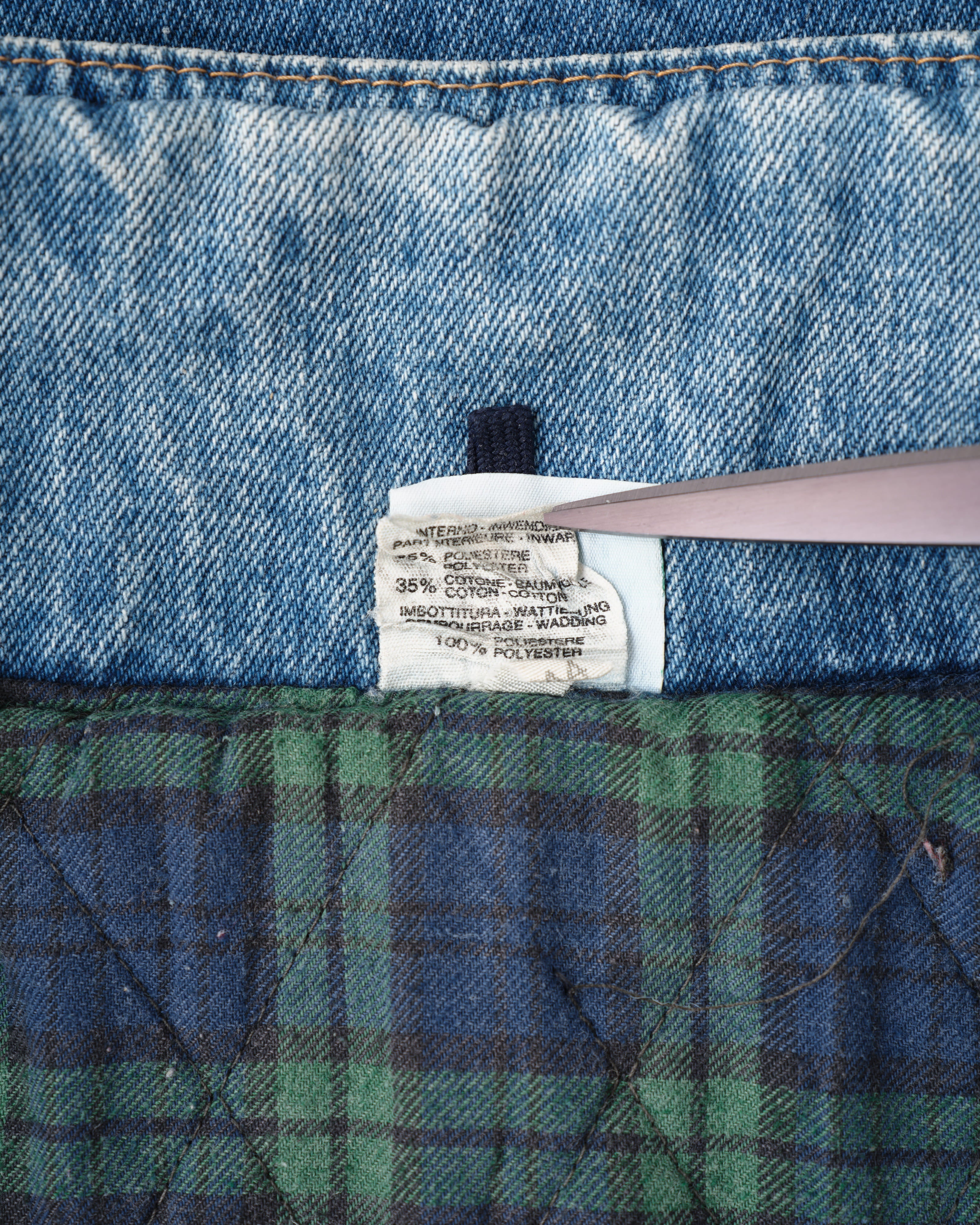 【~80’s】Italian Vintage D-ring Strap Front Design Denim Blouson Size.44