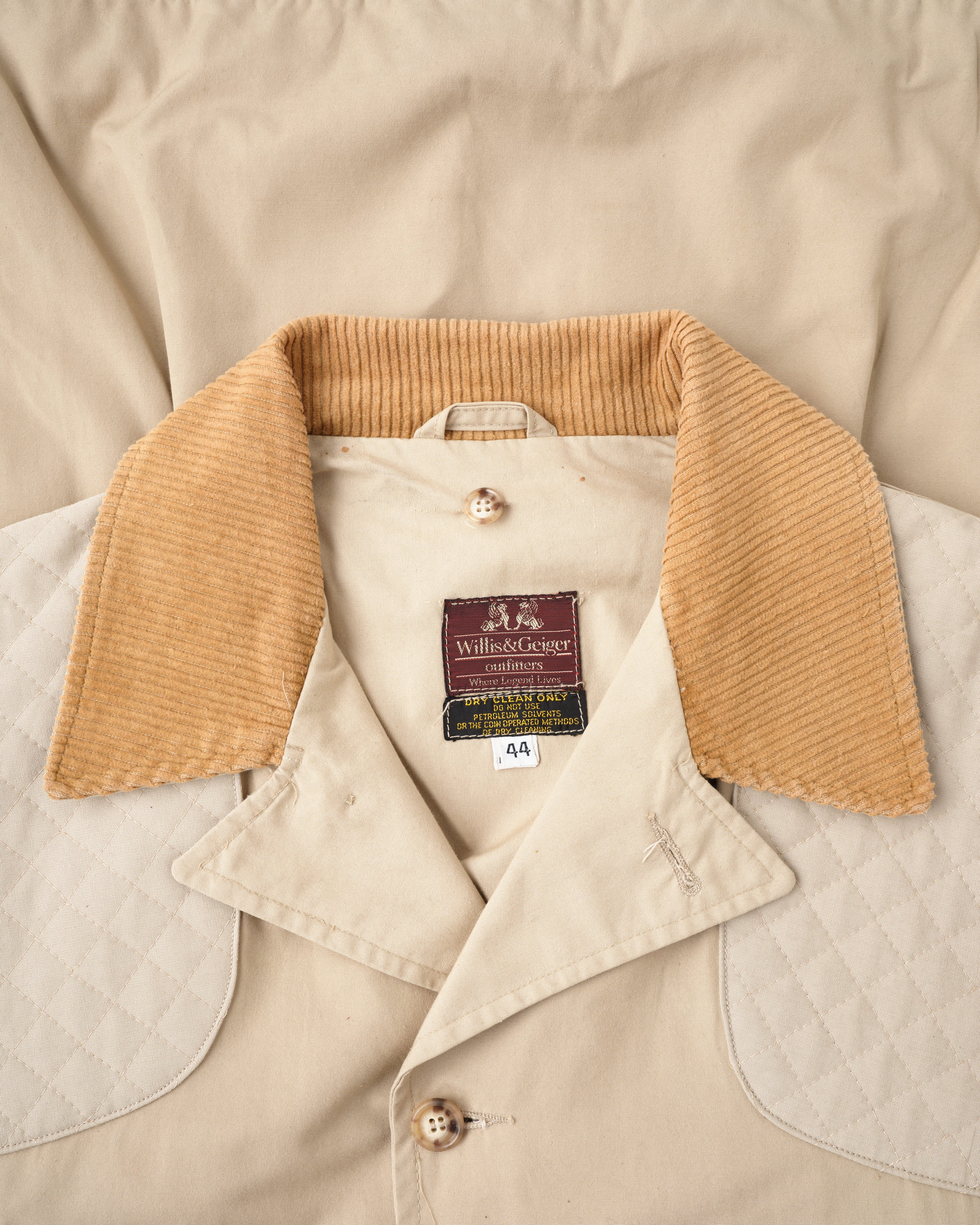 【~80's】Vintage Willis&Geiger Bush Poplin Quail Coat Size.44 "Made in U.S.A."