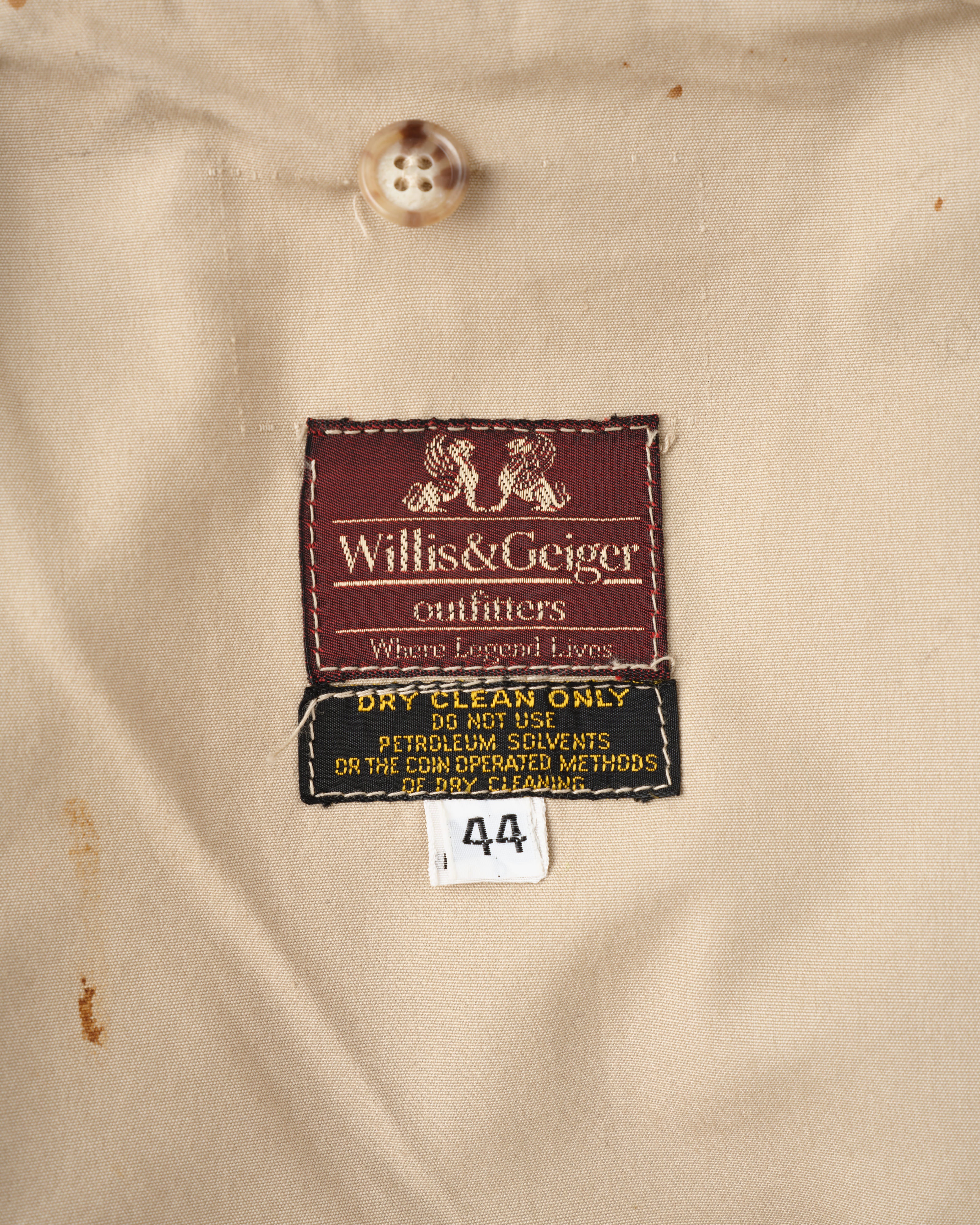 【~80's】Vintage Willis&Geiger Bush Poplin Quail Coat Size.44 "Made in U.S.A."