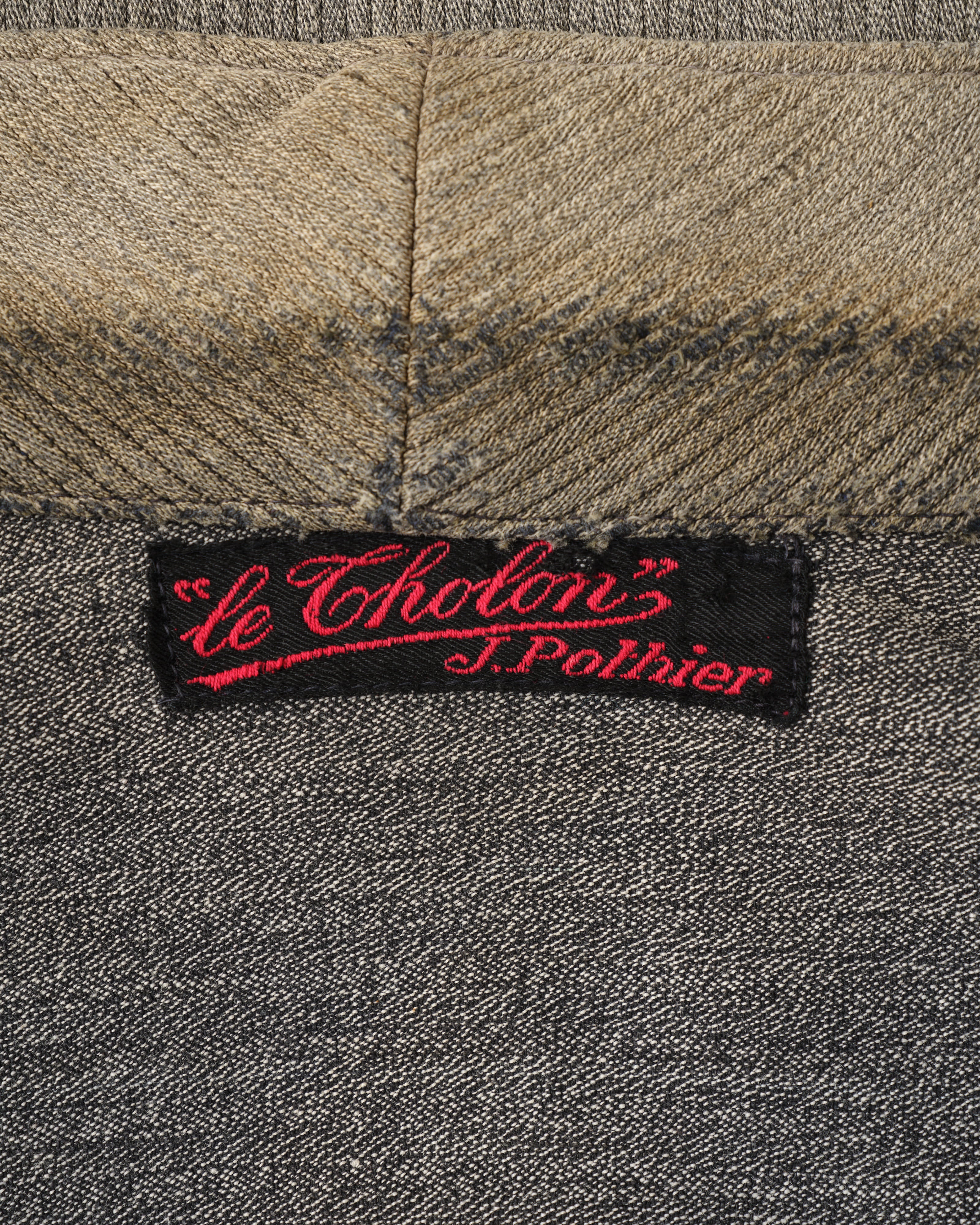 【~40's】French Vintage Gray Cotton Pique Hunting Jacket "Salt & Pepper Lining"