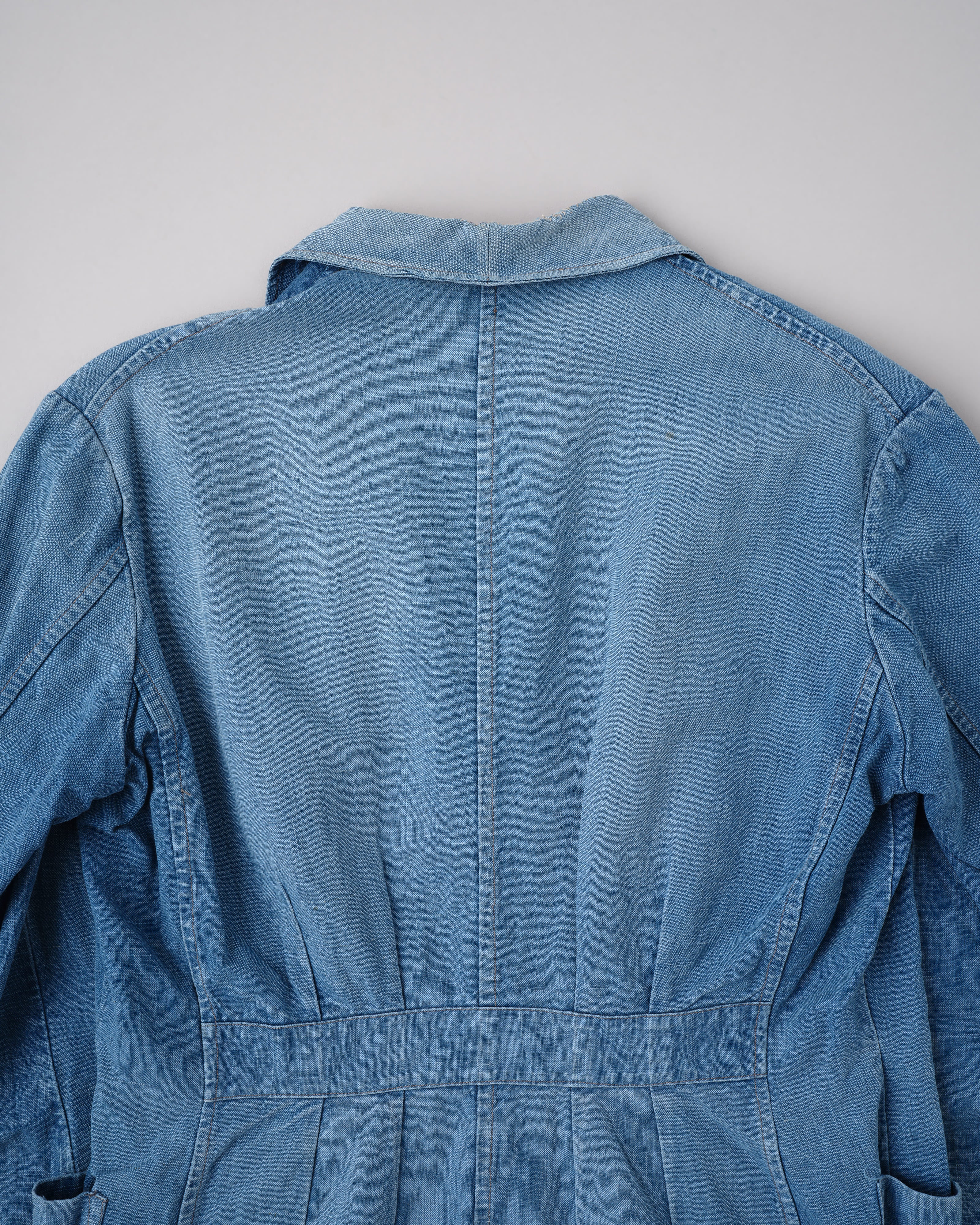 【~40's】French Vintage Indigo Metis 4 Pockets Lapel Work Jacket