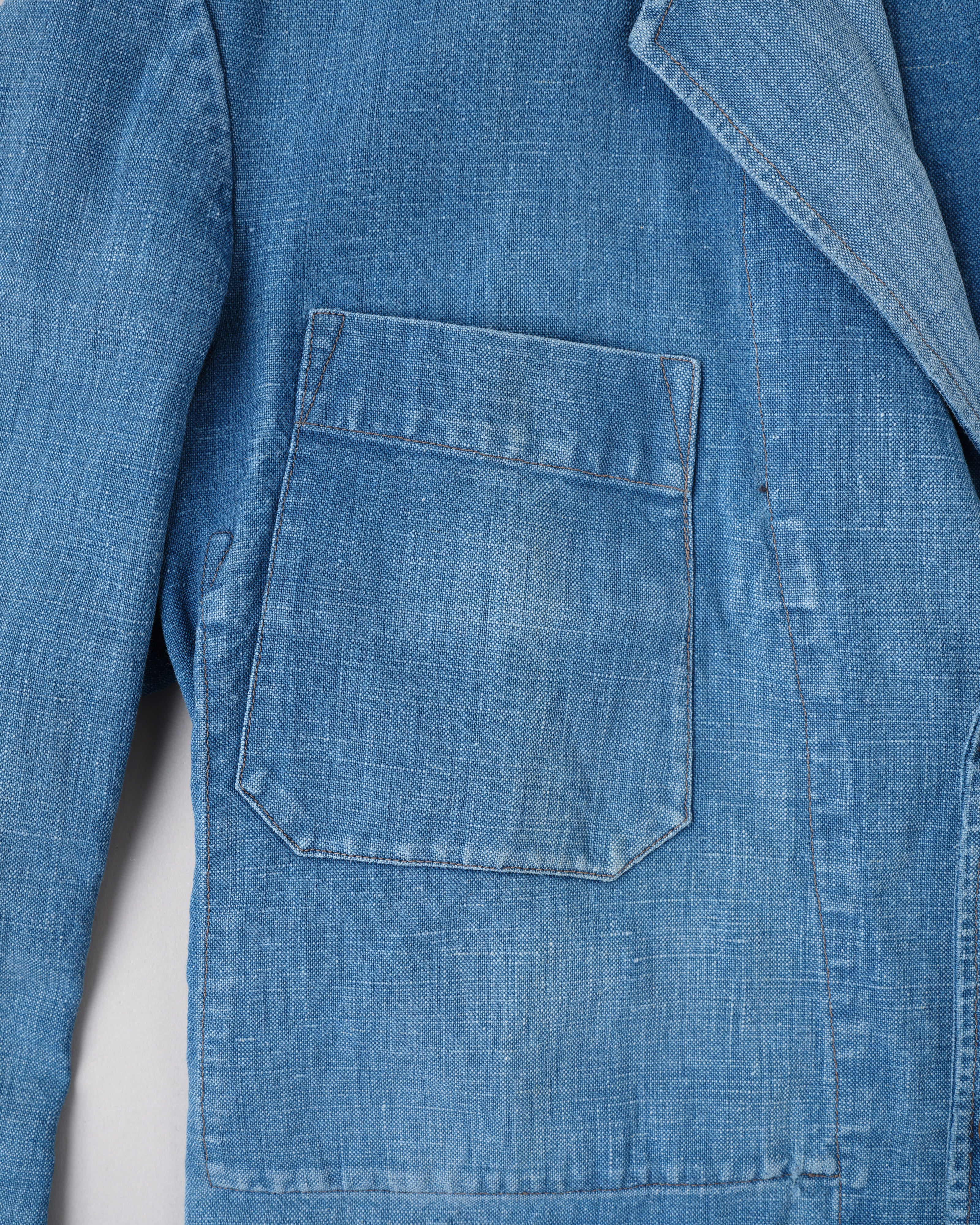 【~40's】French Vintage Indigo Metis 4 Pockets Lapel Work Jacket