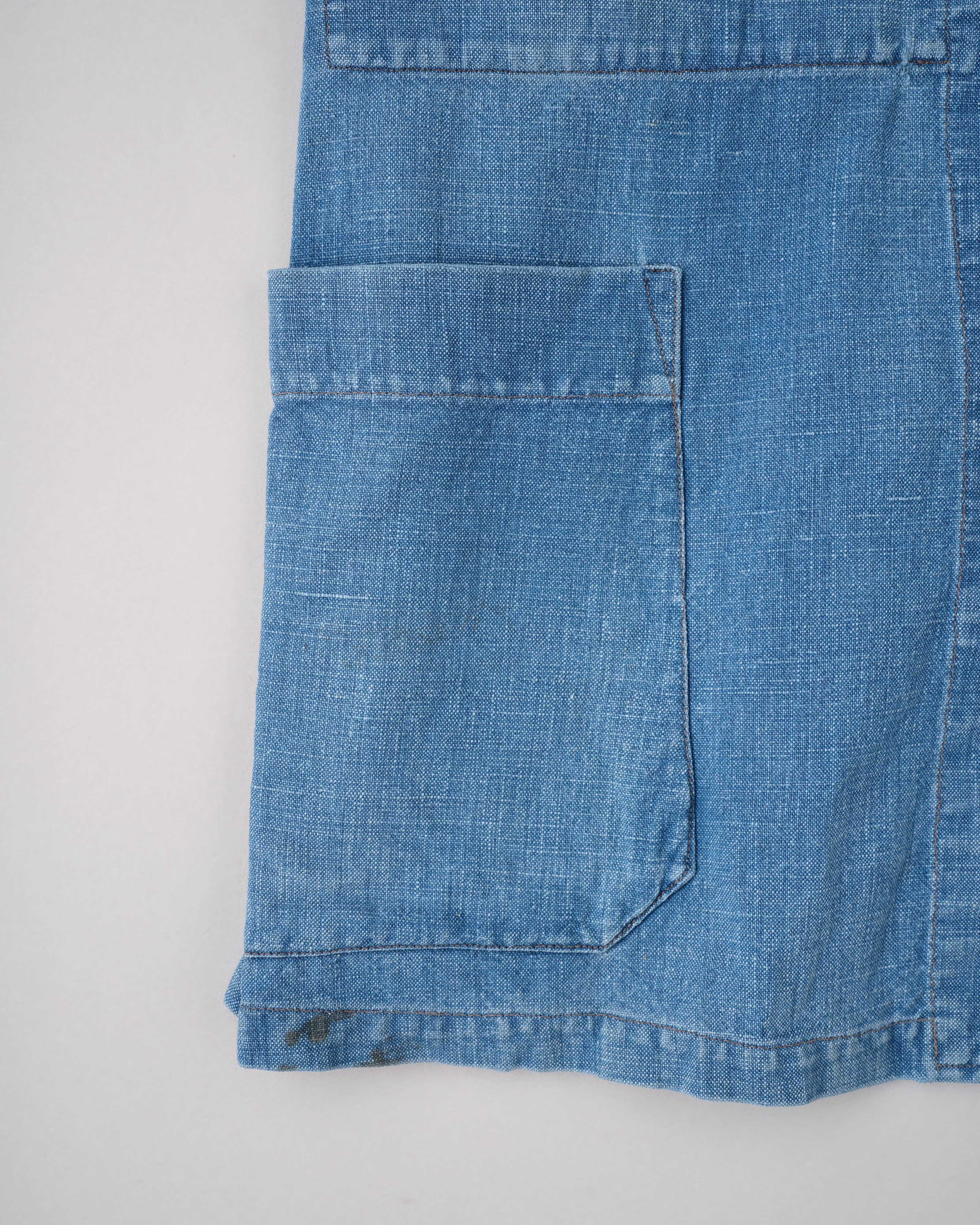 【~40's】French Vintage Indigo Metis 4 Pockets Lapel Work Jacket