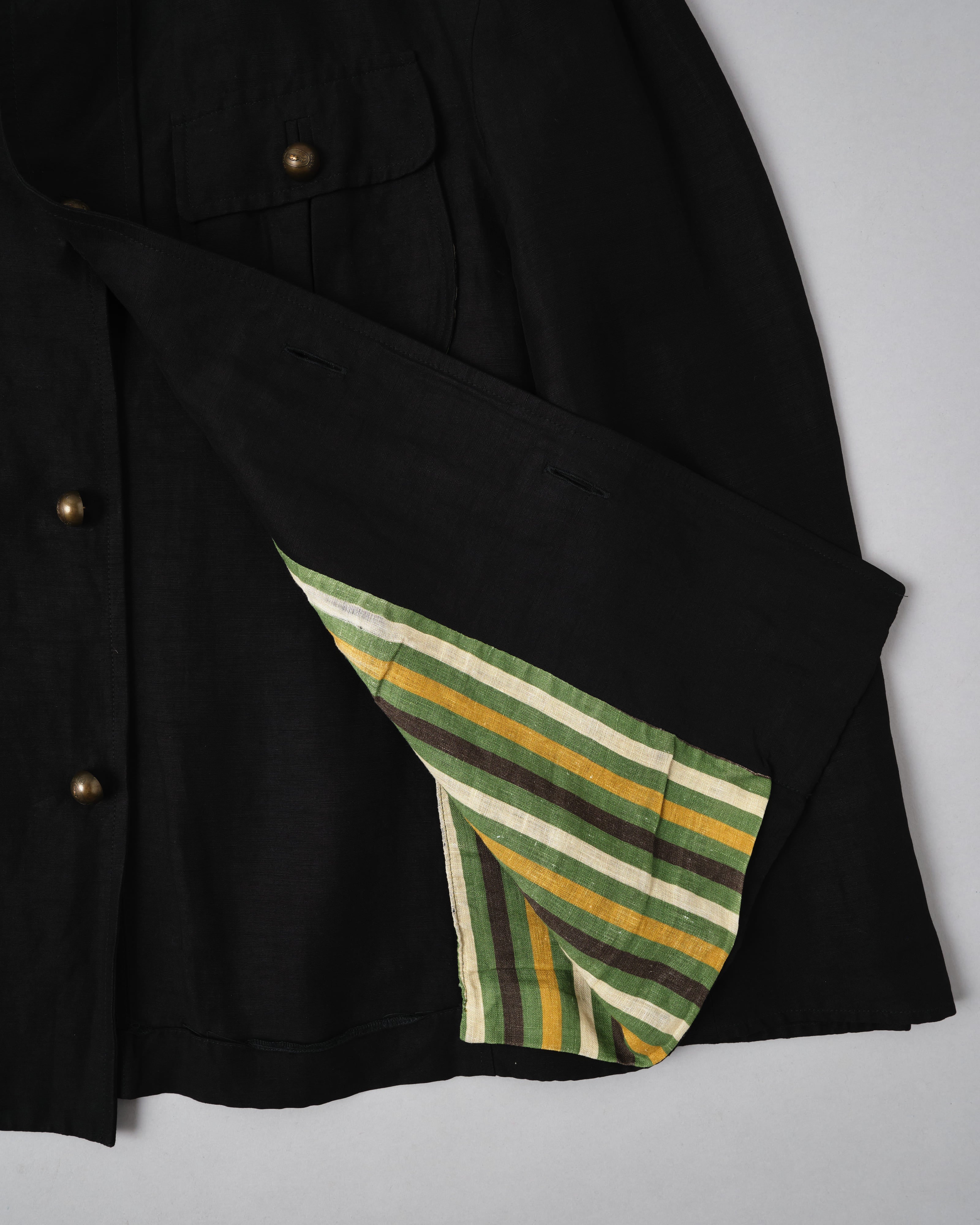 【~00's】Old ARNYS PARIS Silk Linen Stand Collar Jacket Size.46