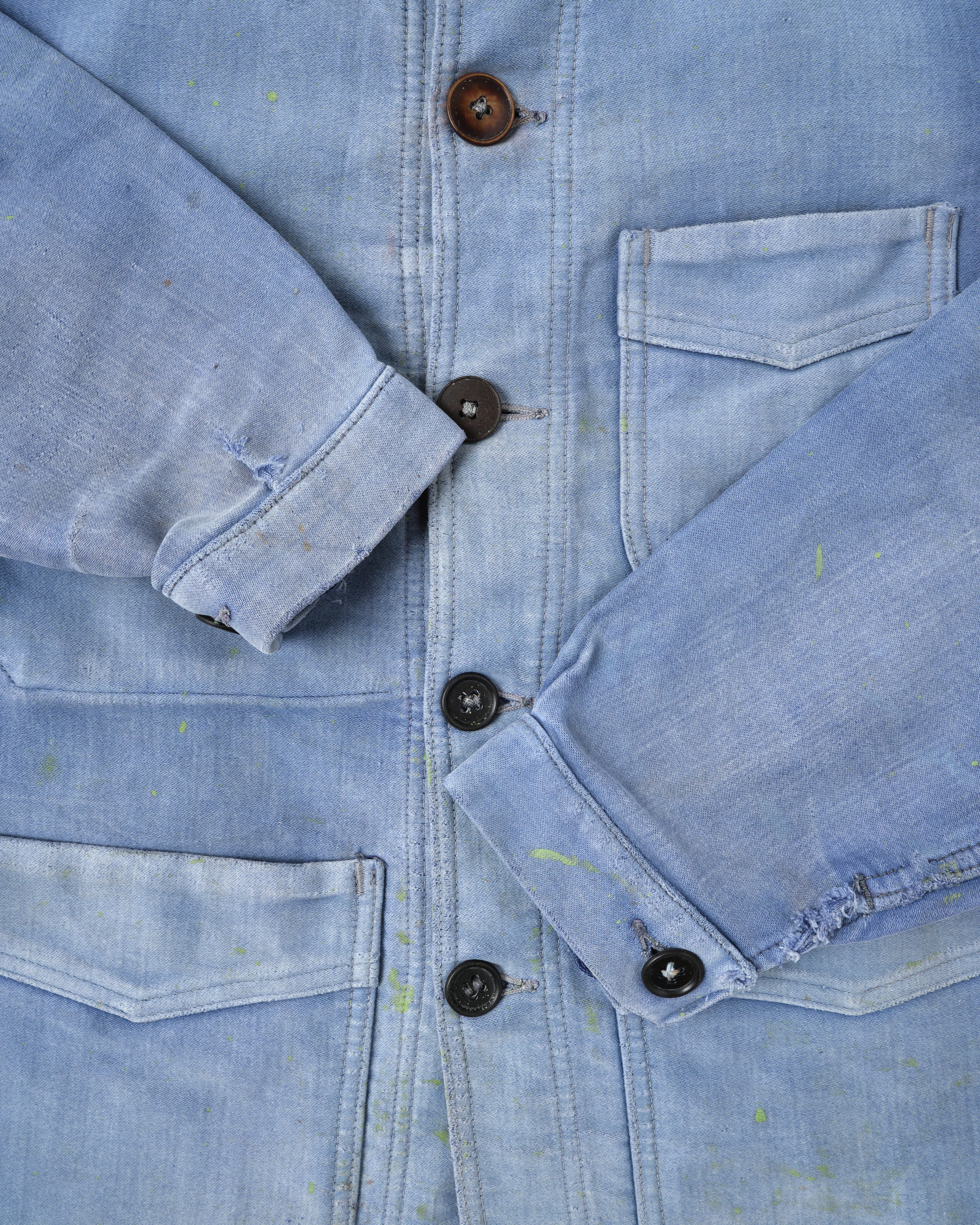 【~40's】French Vintage Blue Moleskin Work Jacket "Adolphe Lafont"