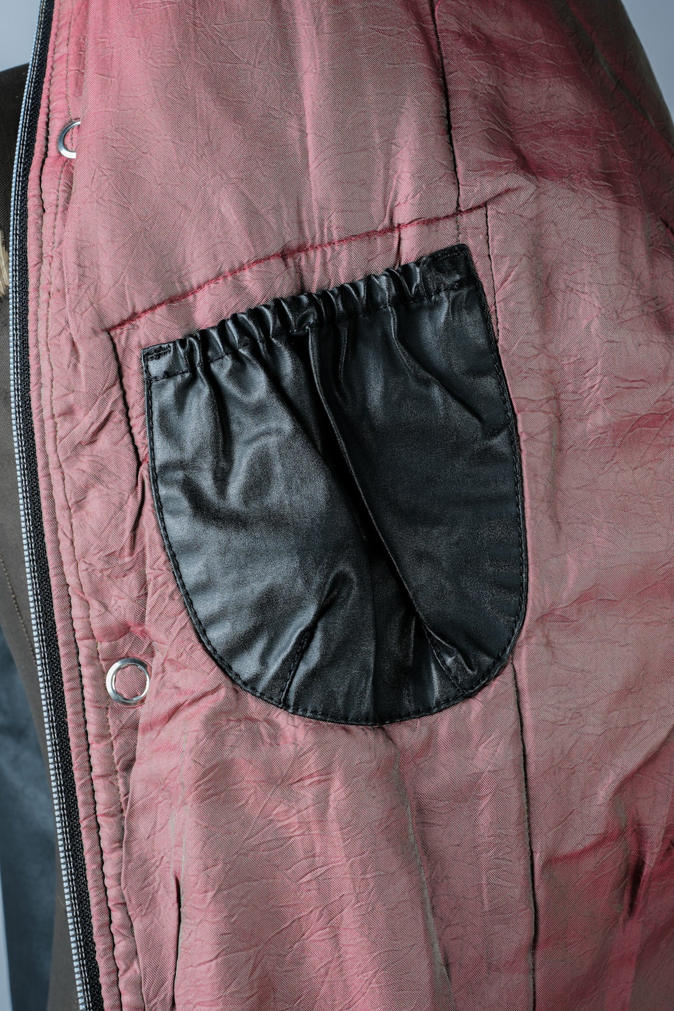 【~90’s】Old ARMANI JEANS Black Cotton Resina Belted Jacket Size.54
