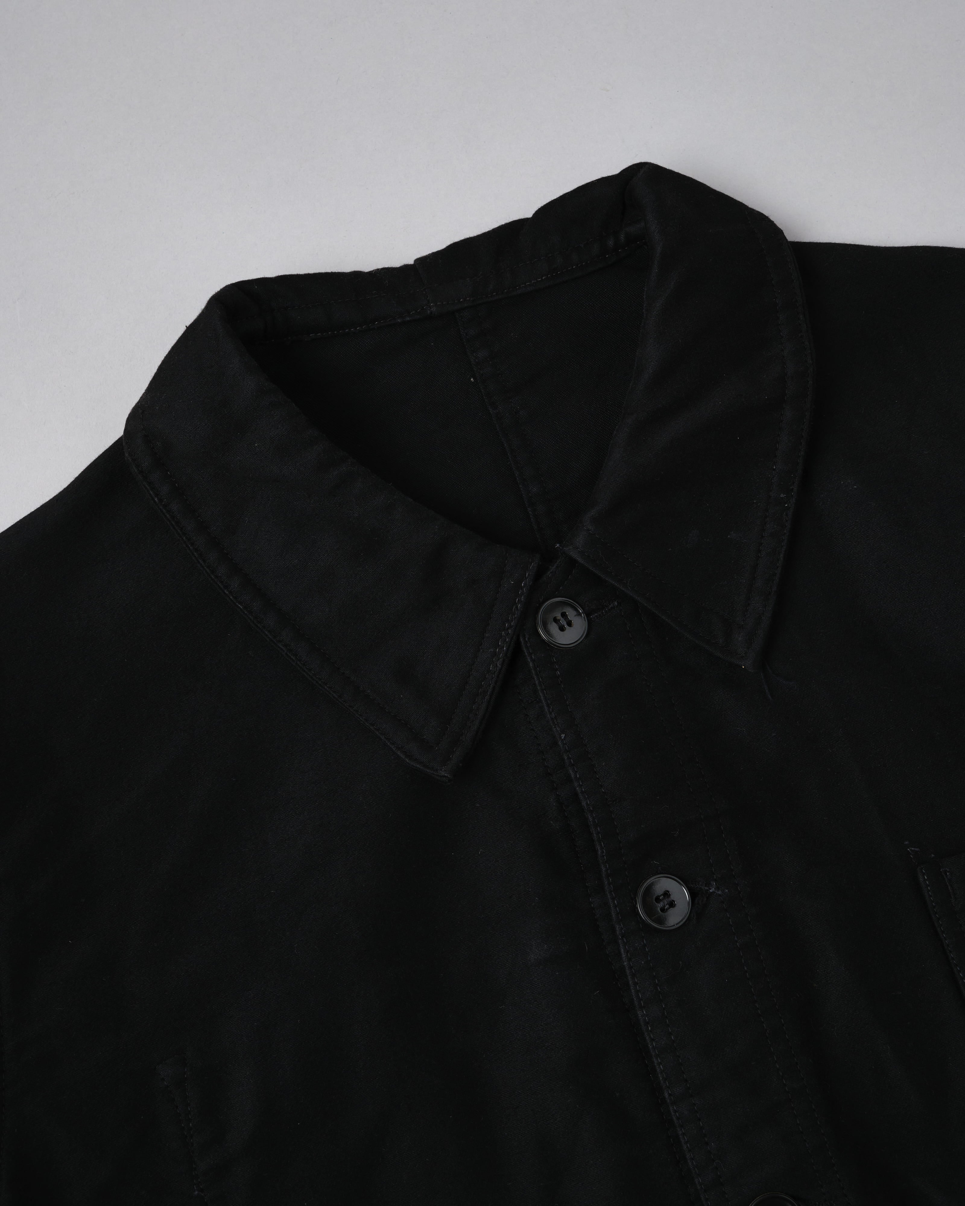 【~40's】French Vintage Black Moleskin Work Jacket "Vulcain"