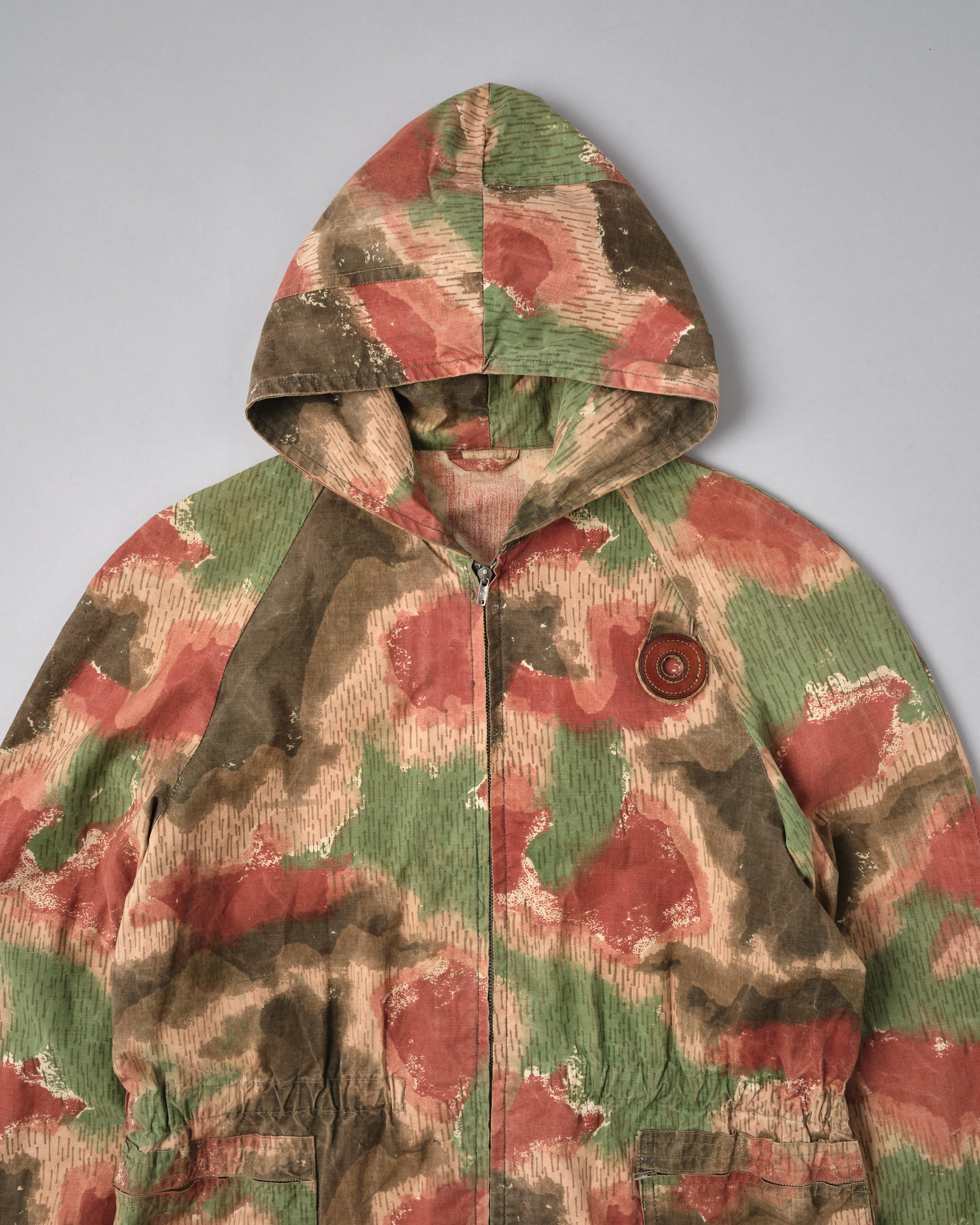 【~60's】Czechoslovakian Army Sumpfmuster Pattern Camouflage Raglan Sleeve Zip Up Hooded Jacket "Localmade"
