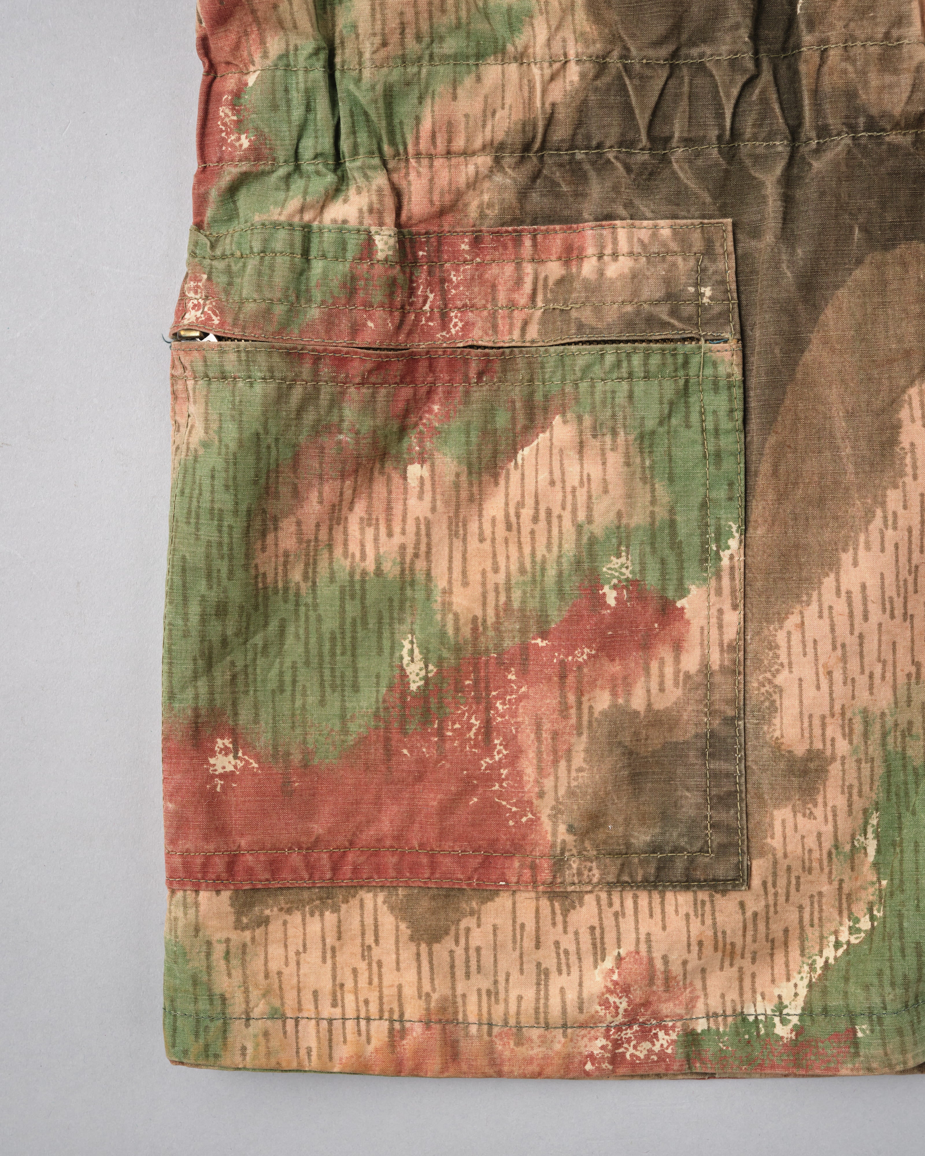 【~60's】Czechoslovakian Army Sumpfmuster Pattern Camouflage Raglan Sleeve Zip Up Hooded Jacket "Localmade"