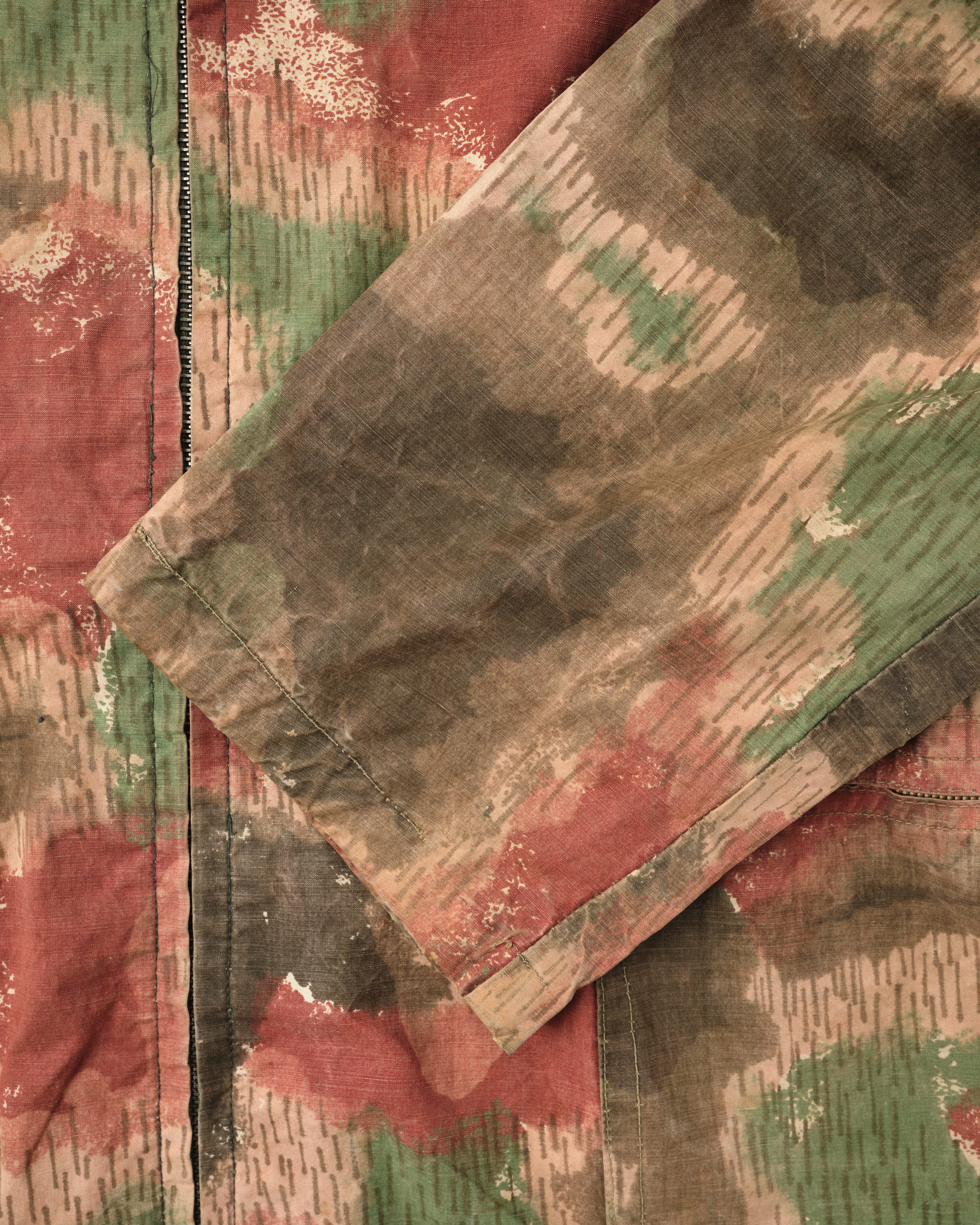 【~60's】Czechoslovakian Army Sumpfmuster Pattern Camouflage Raglan Sleeve Zip Up Hooded Jacket "Localmade"