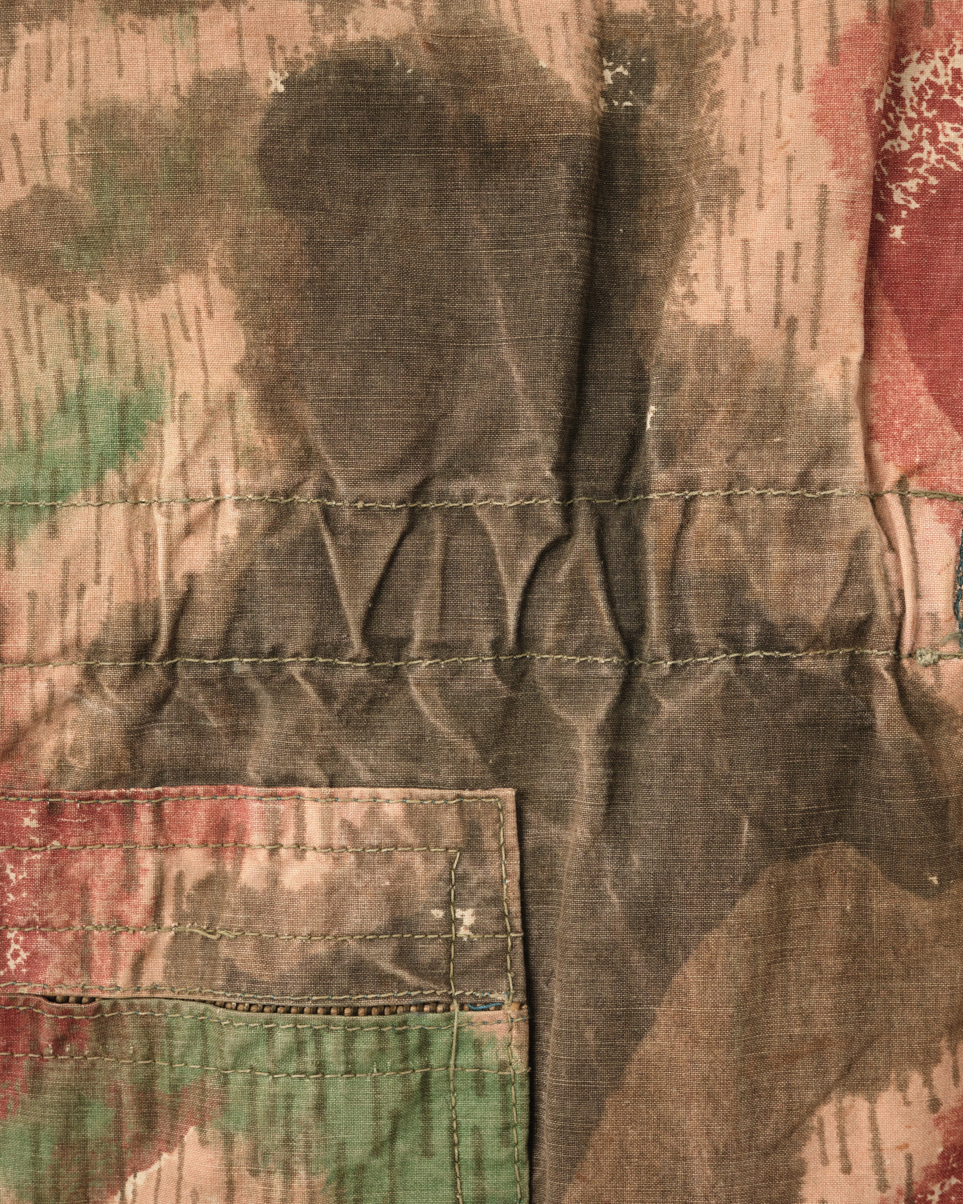 【~60's】Czechoslovakian Army Sumpfmuster Pattern Camouflage Raglan Sleeve Zip Up Hooded Jacket "Localmade"