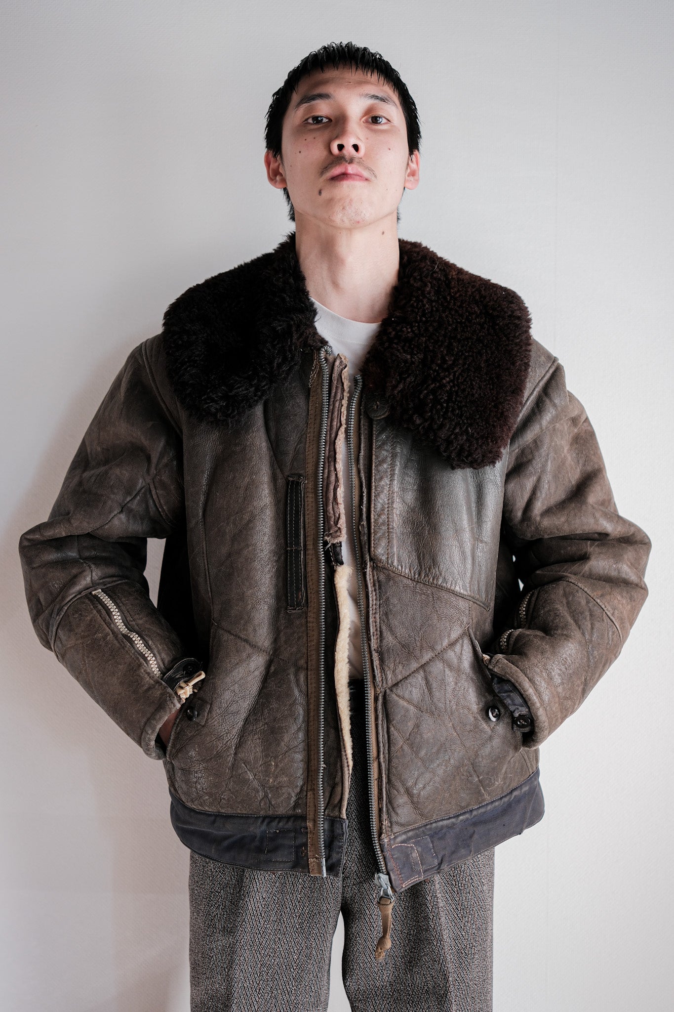 【~40's】WWⅡ German Air Force Winter Flight Jacket "Luftwaffe"