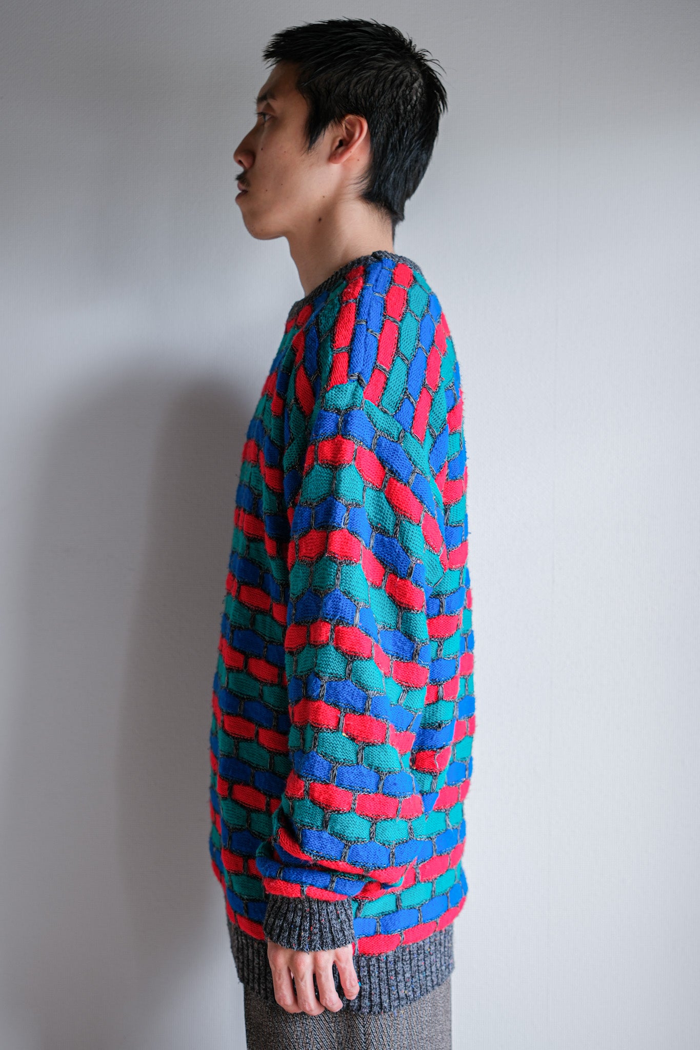 【~90's】American Vintage Acrylic Patterned Sweater Size.LARGE