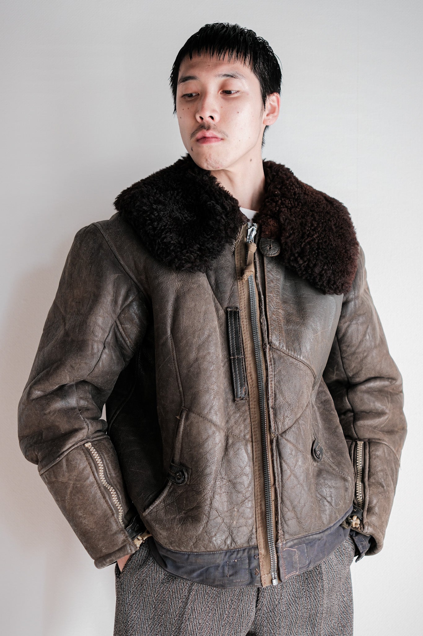 【~40's】WWⅡ German Air Force Winter Flight Jacket "Luftwaffe"