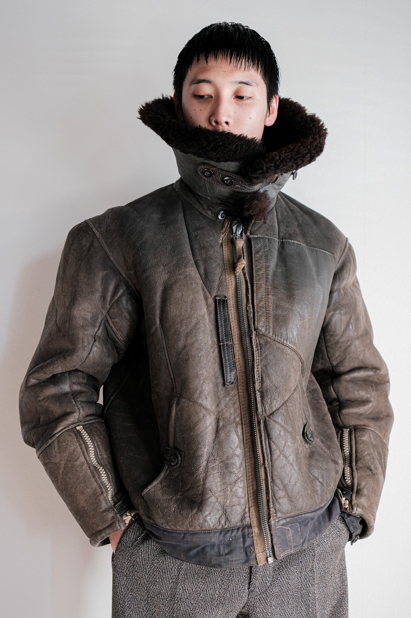 【~40's】WWⅡ German Air Force Winter Flight Jacket "Luftwaffe"