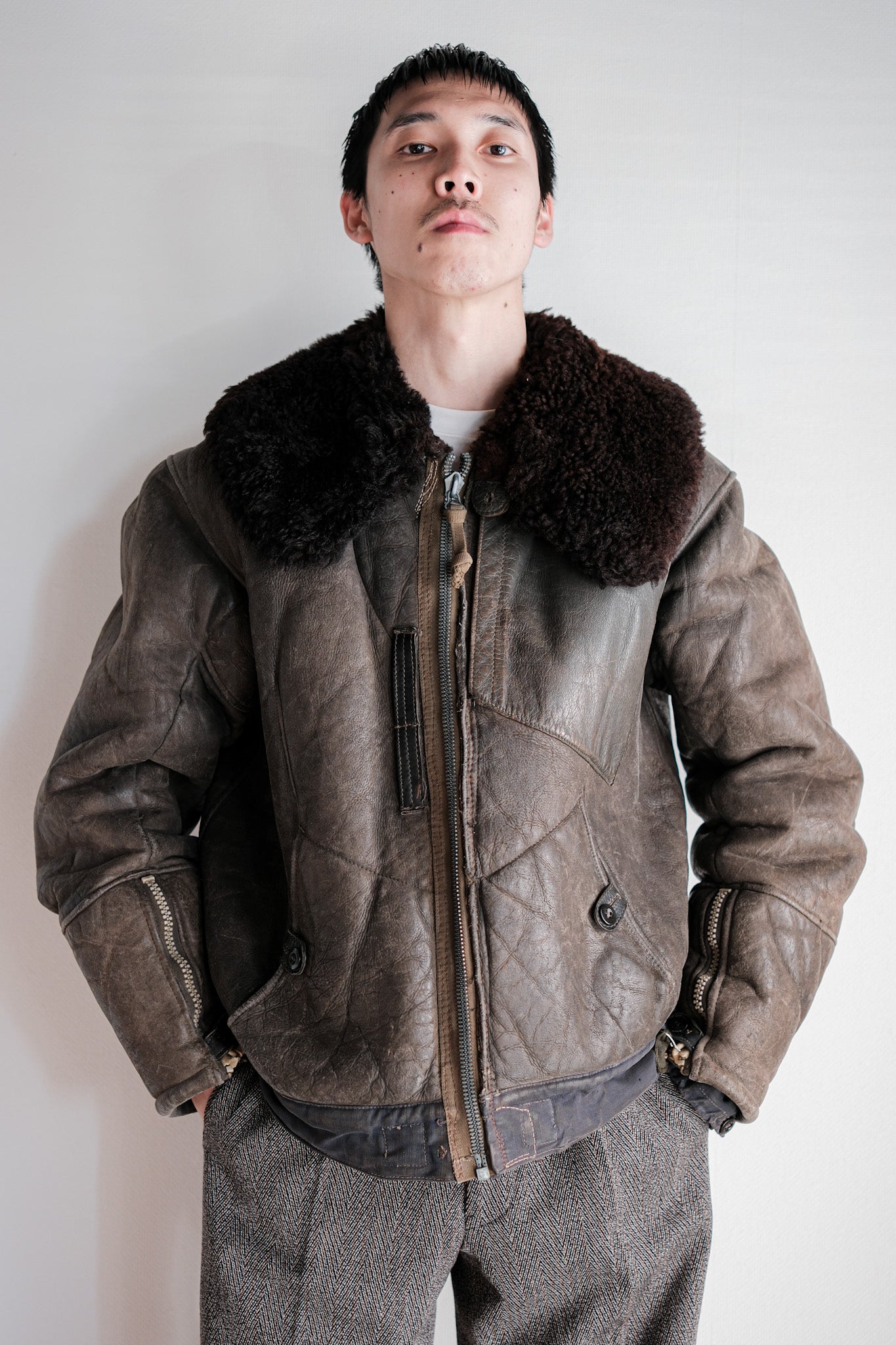 【~40's】WWⅡ German Air Force Winter Flight Jacket "Luftwaffe"