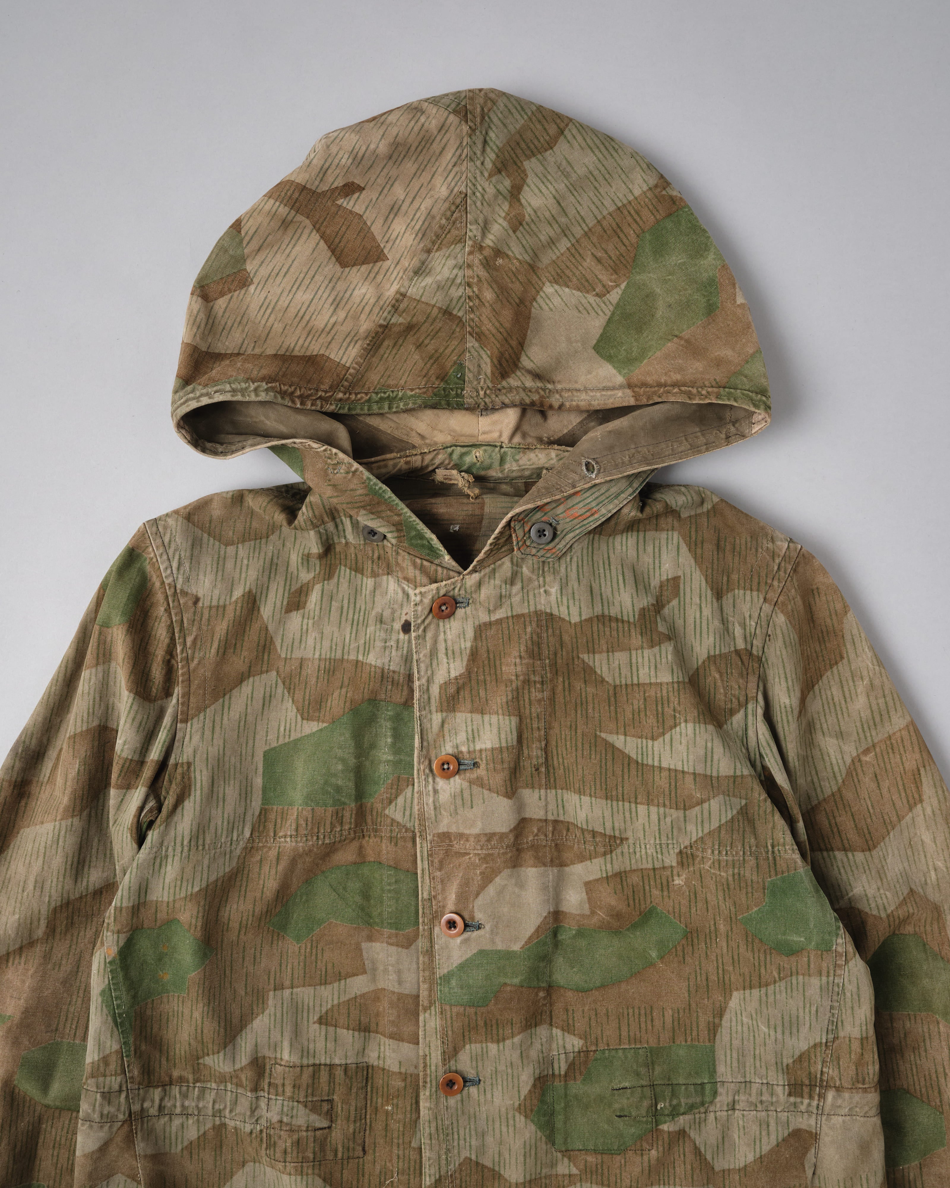 【~40's】WWII German Army Splinter Camouflage Hooded Jacket "Localmade" "Wehrmacht"