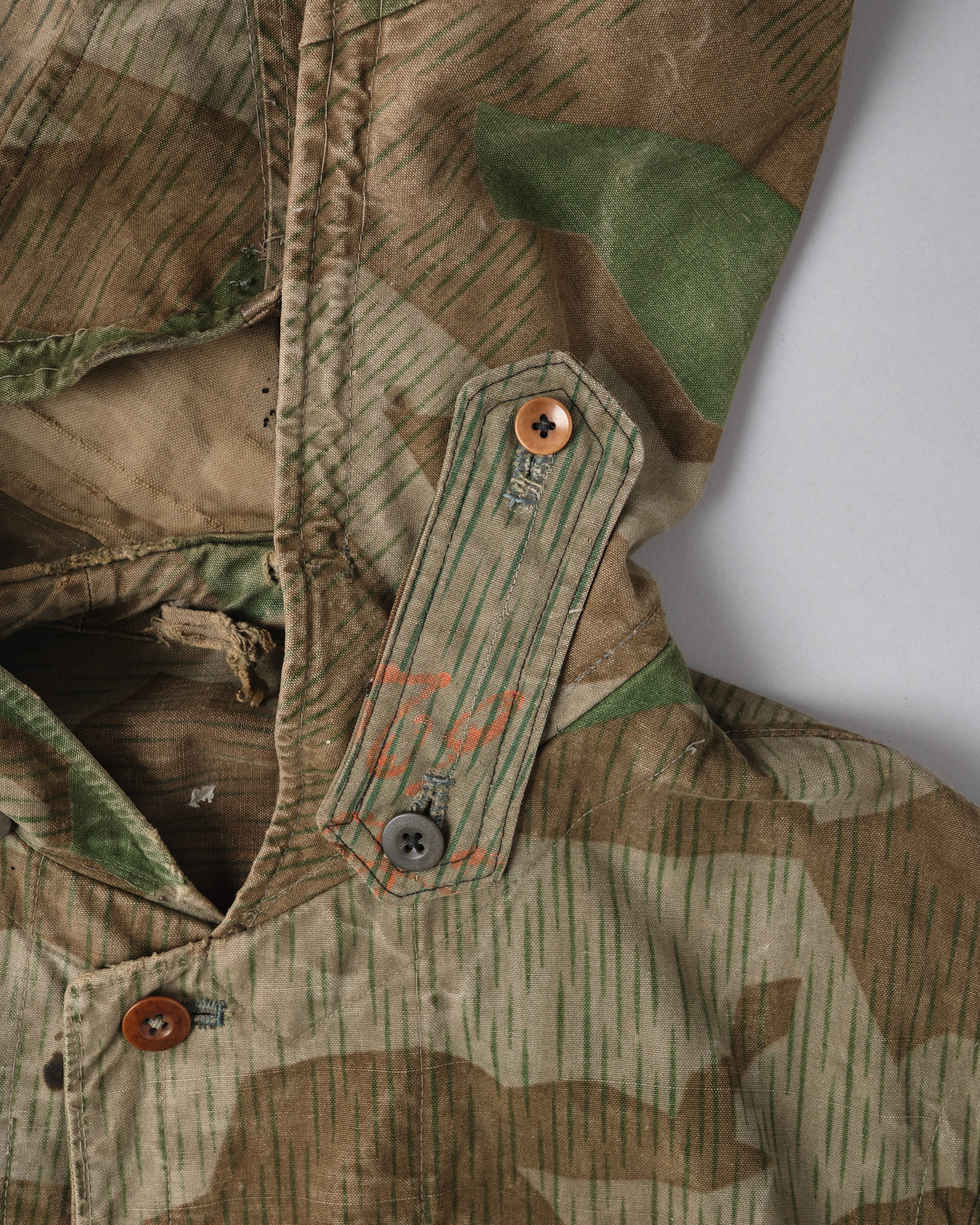 【~40's】WWII German Army Splinter Camouflage Hooded Jacket "Localmade" "Wehrmacht"