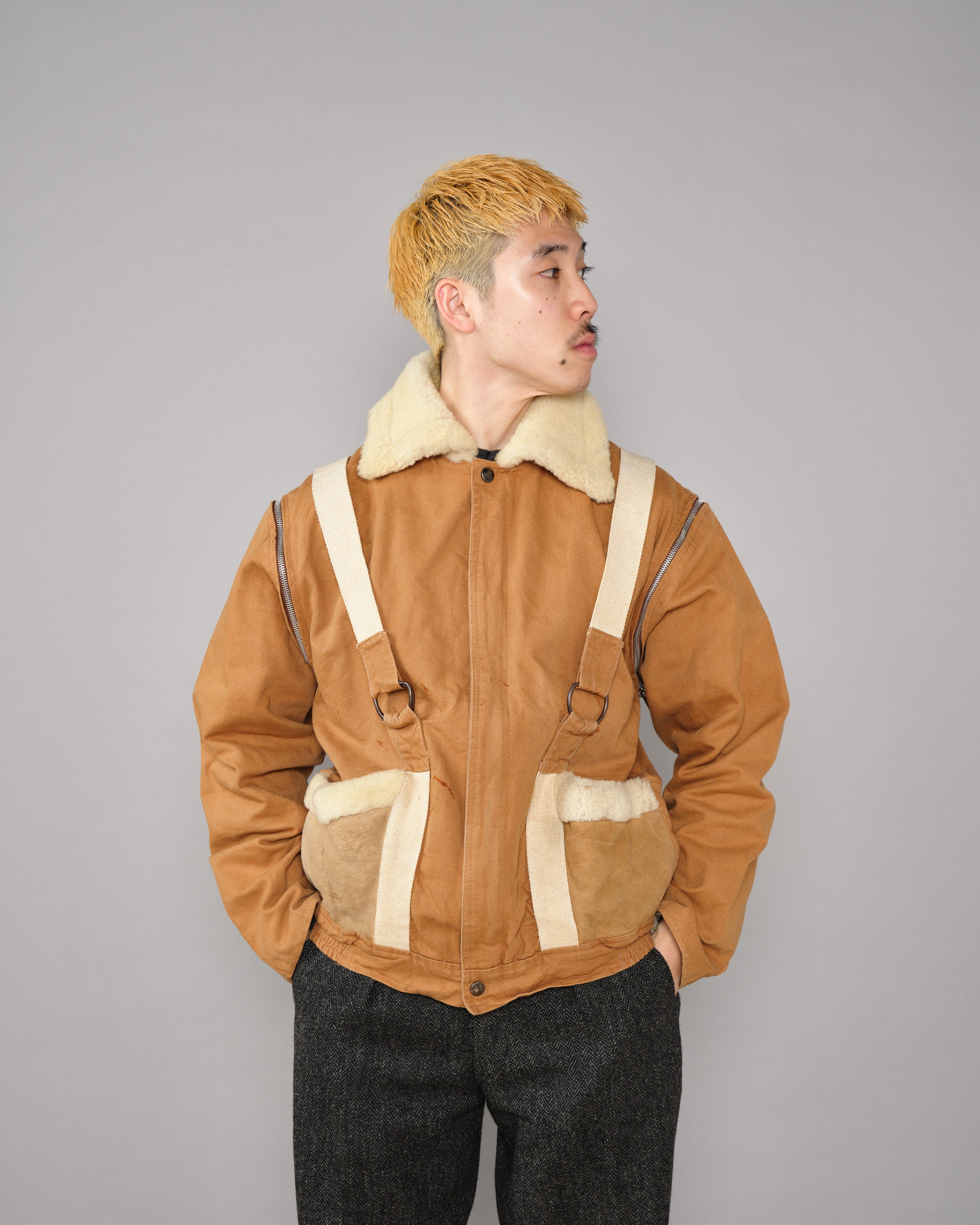 【~80’s】French Vintage Deformed Design Detachable Sleeve Blouson