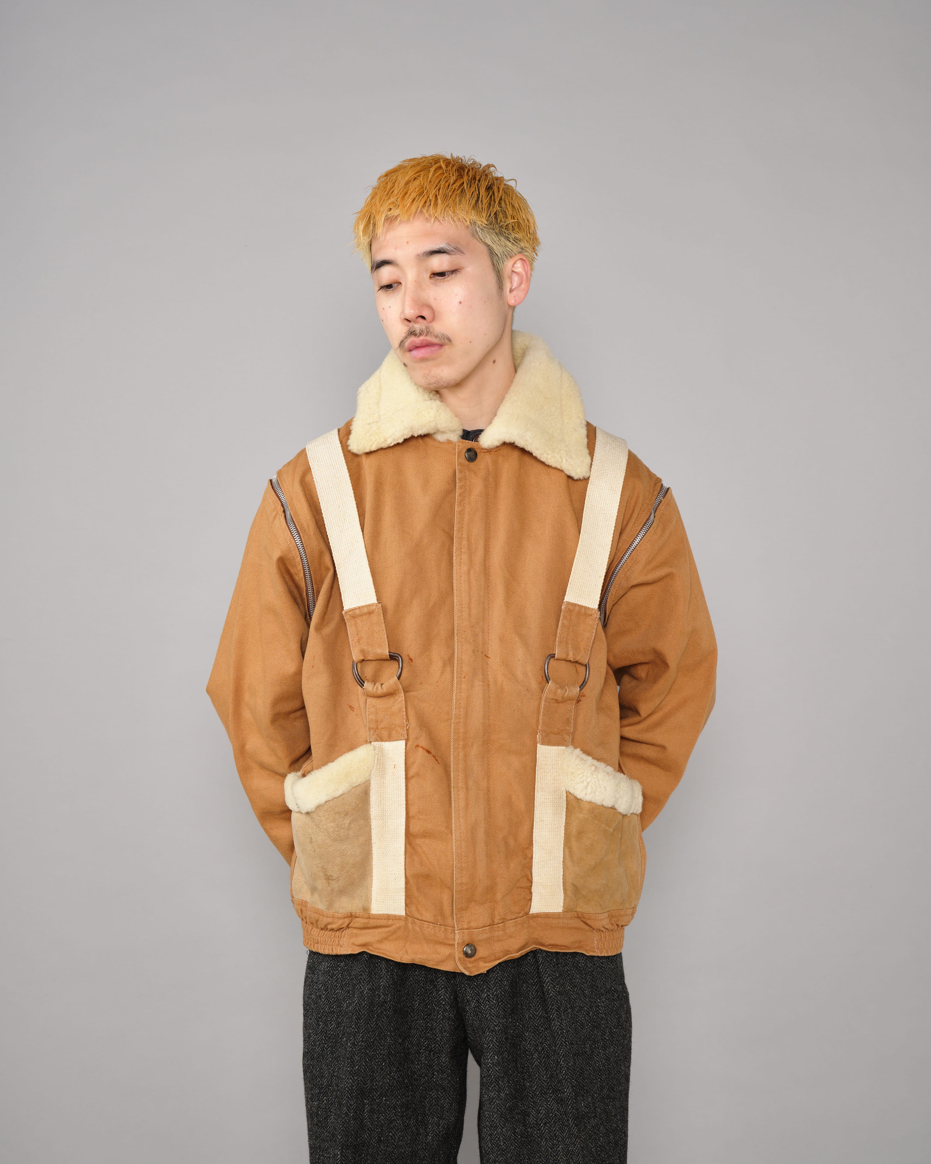 【~80’s】French Vintage Deformed Design Detachable Sleeve Blouson