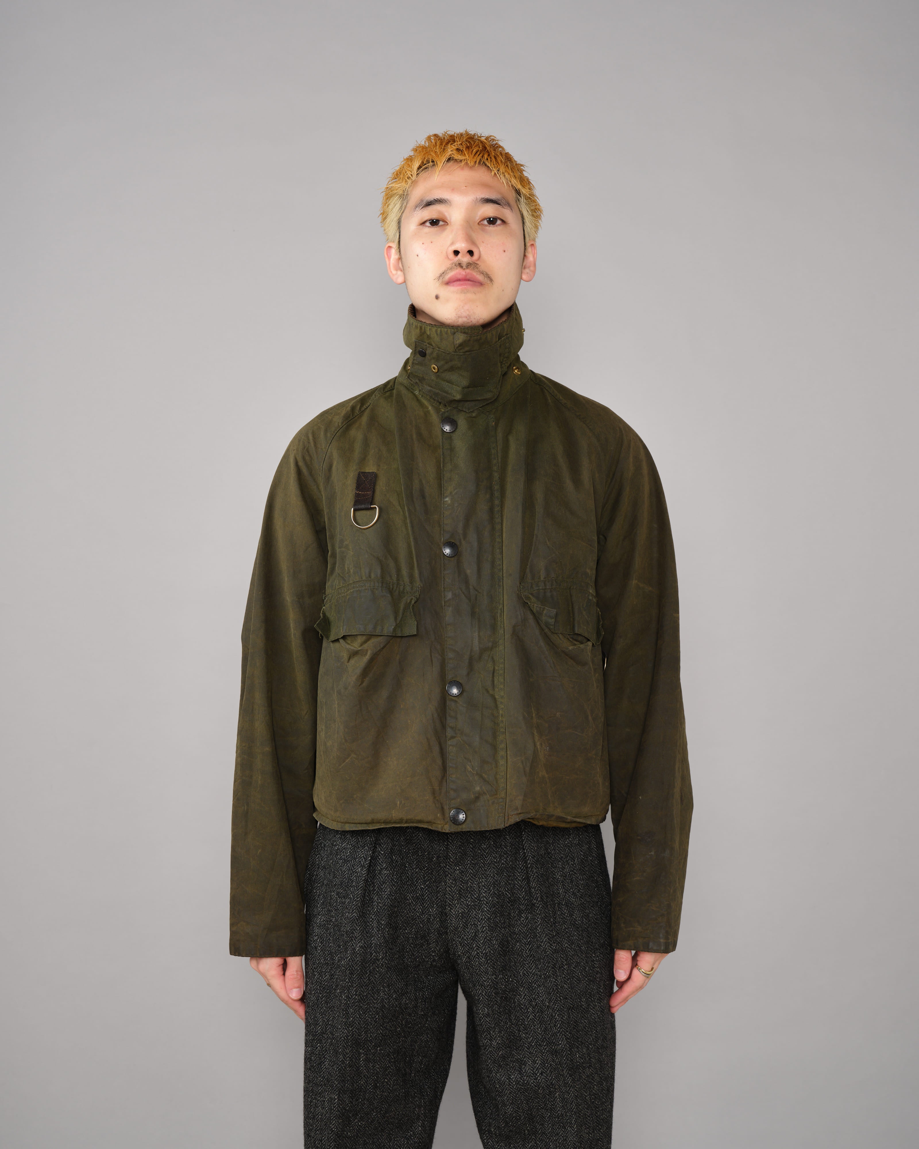 【~80's】Vintage Barbour Waxed Cotton Jacket "SPEY" 2 Crest Size.MEDIUM