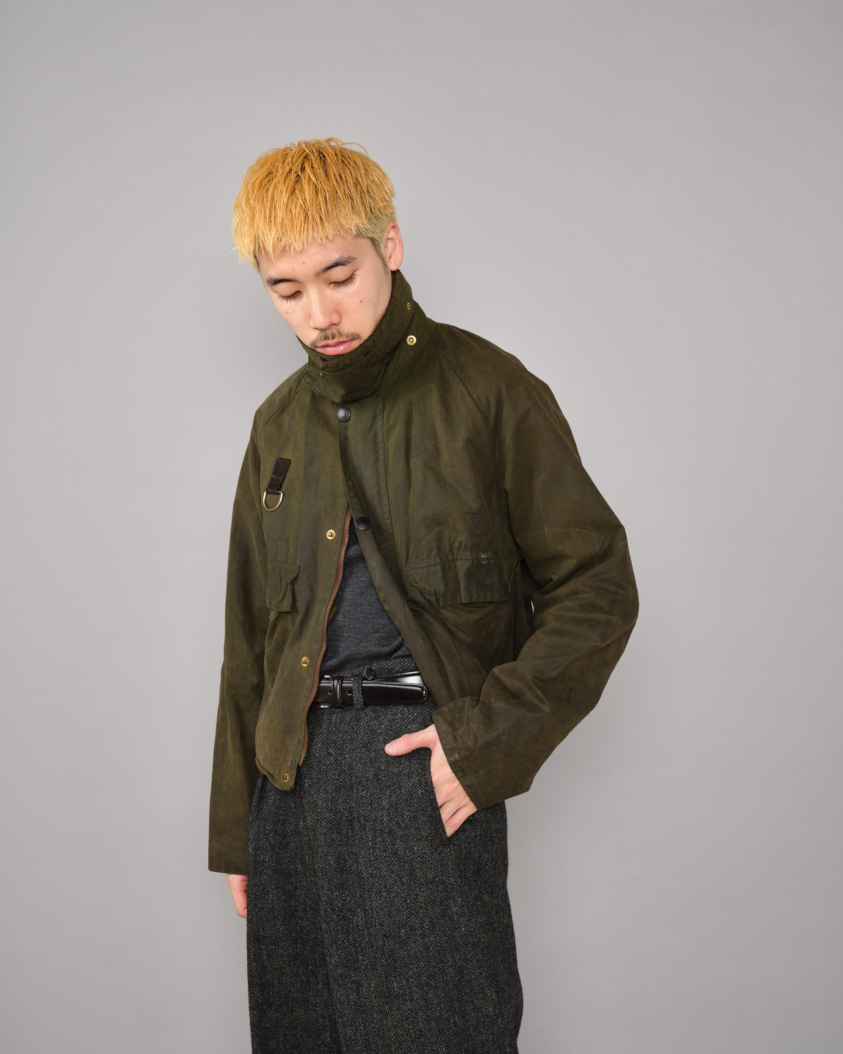 【~80's】Vintage Barbour Waxed Cotton Jacket "SPEY" 2 Crest Size.MEDIUM