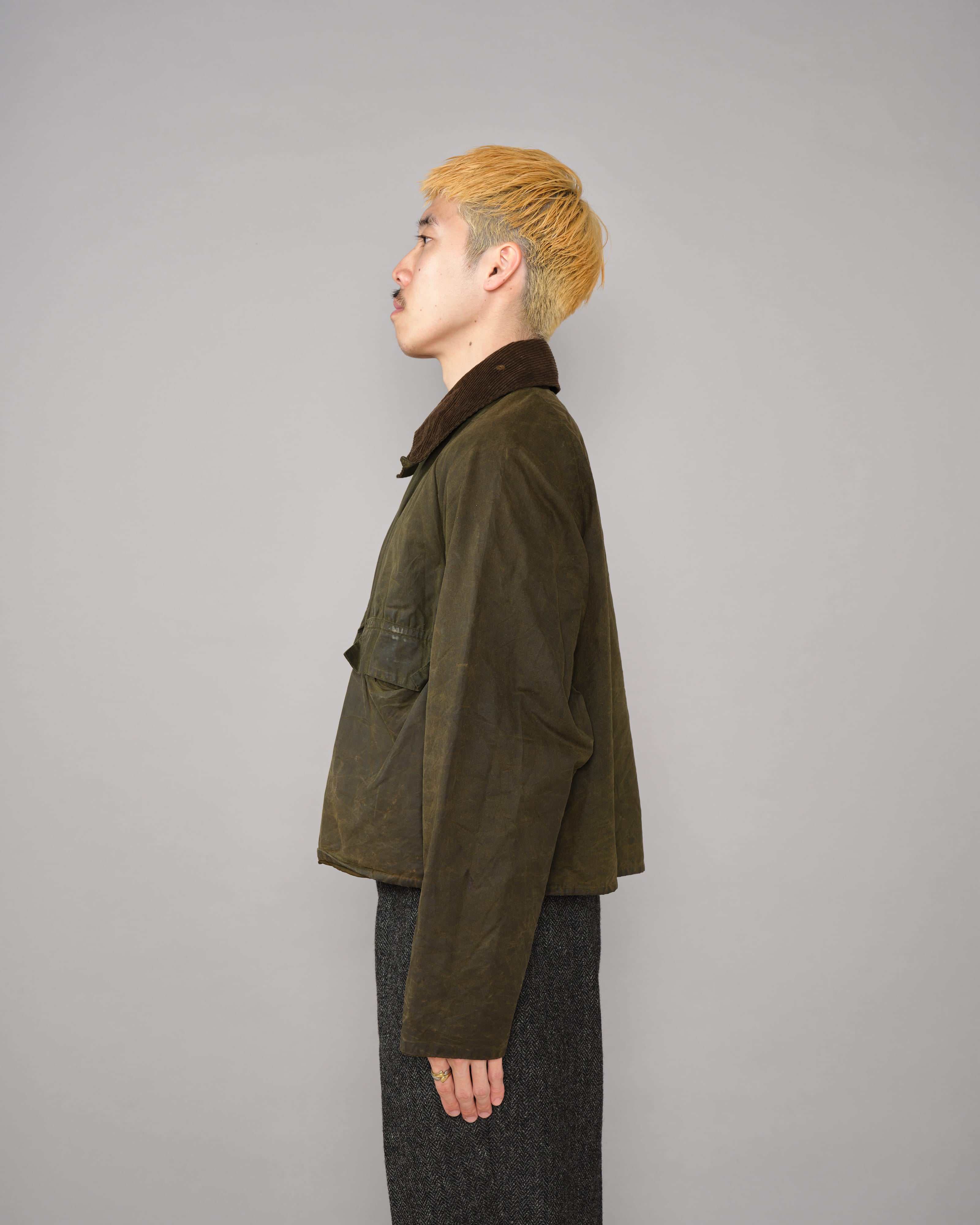 【~80's】Vintage Barbour Waxed Cotton Jacket "SPEY" 2 Crest Size.MEDIUM