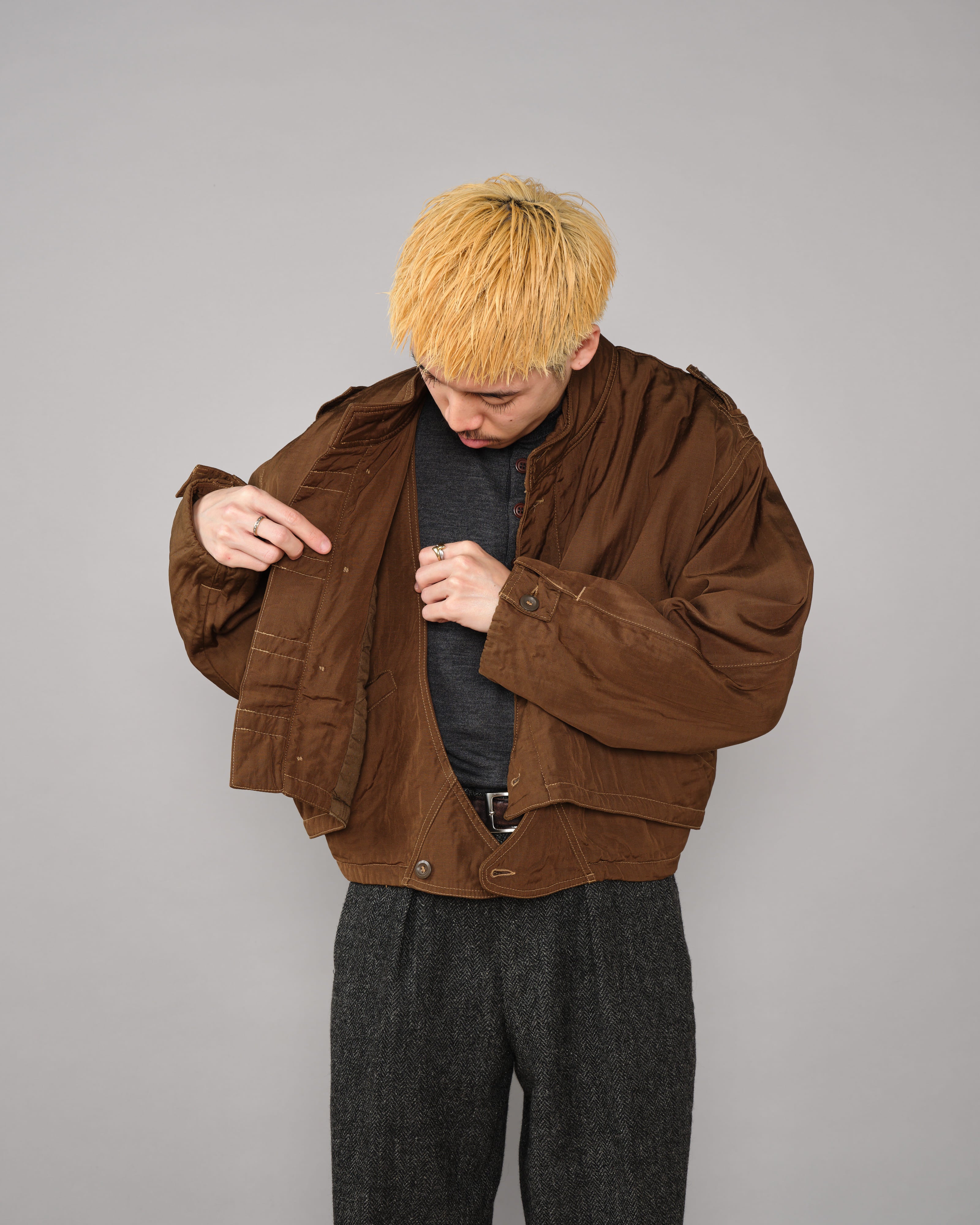 【~80's】Old Marithé François Girbaud Closed Deformed Design Short Jacket Size.46