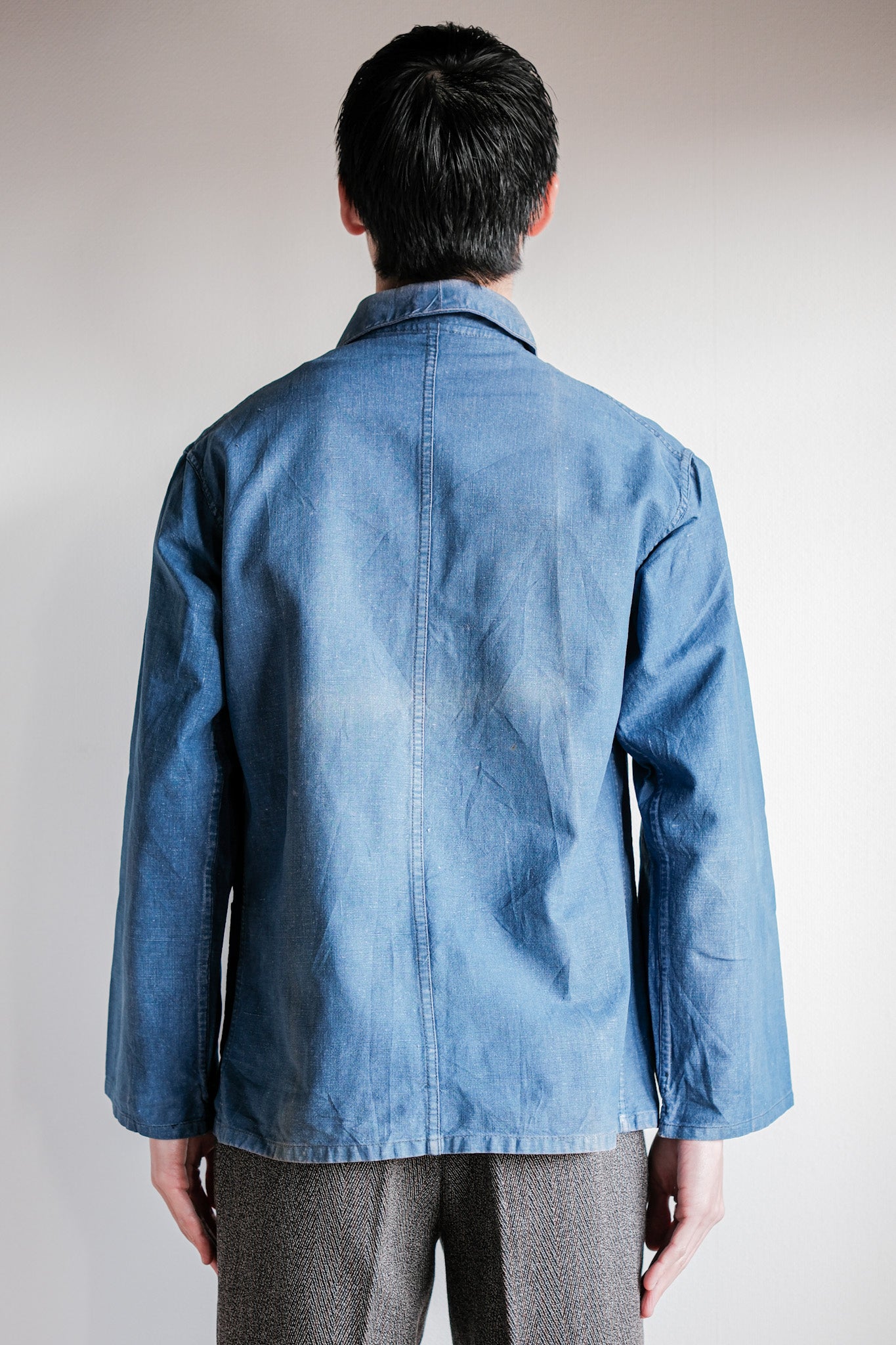 【~40's】French Vintage Indigo Linen Work Jacket
