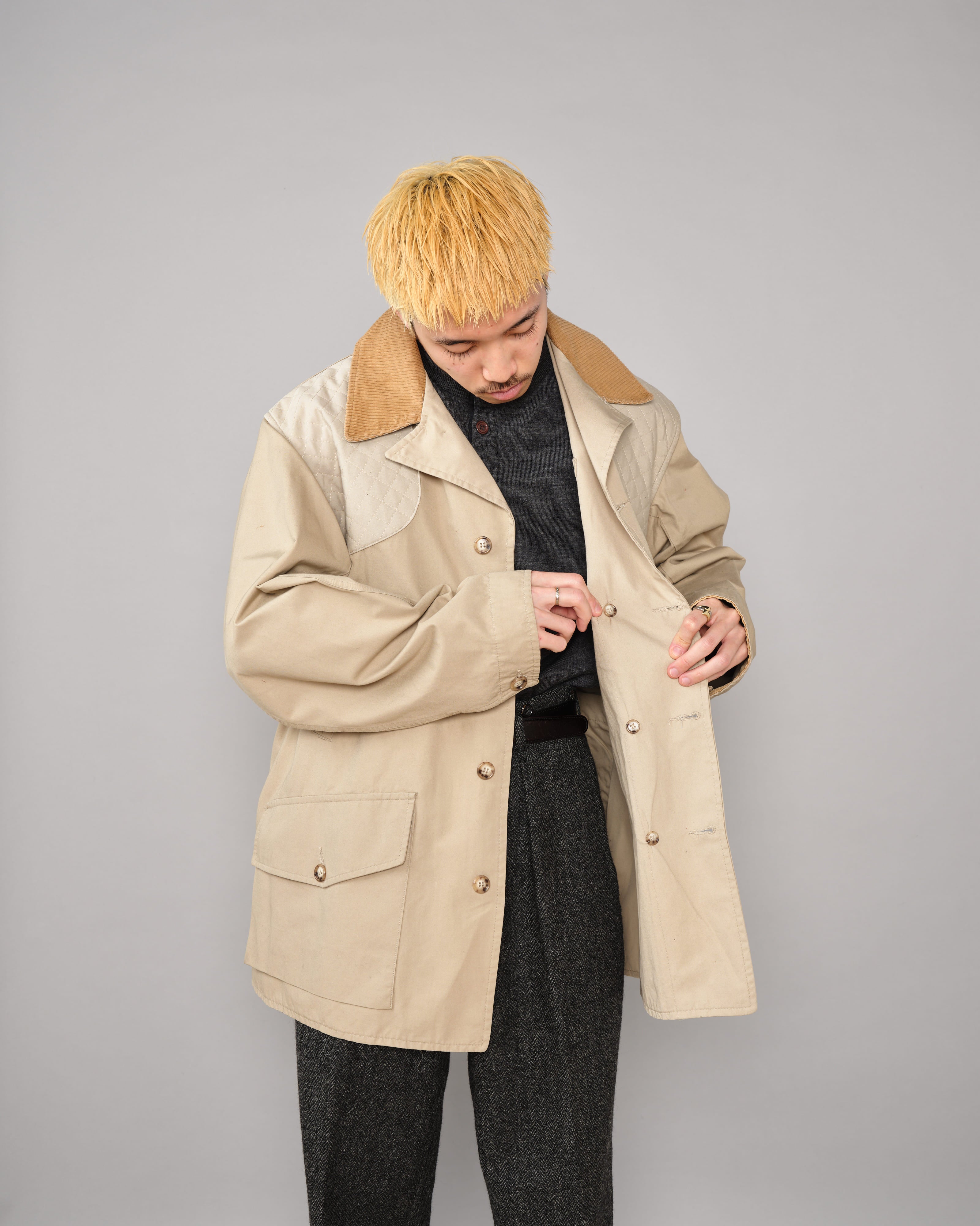 【~80's】Vintage Willis&Geiger Bush Poplin Quail Coat Size.44 "Made in U.S.A."