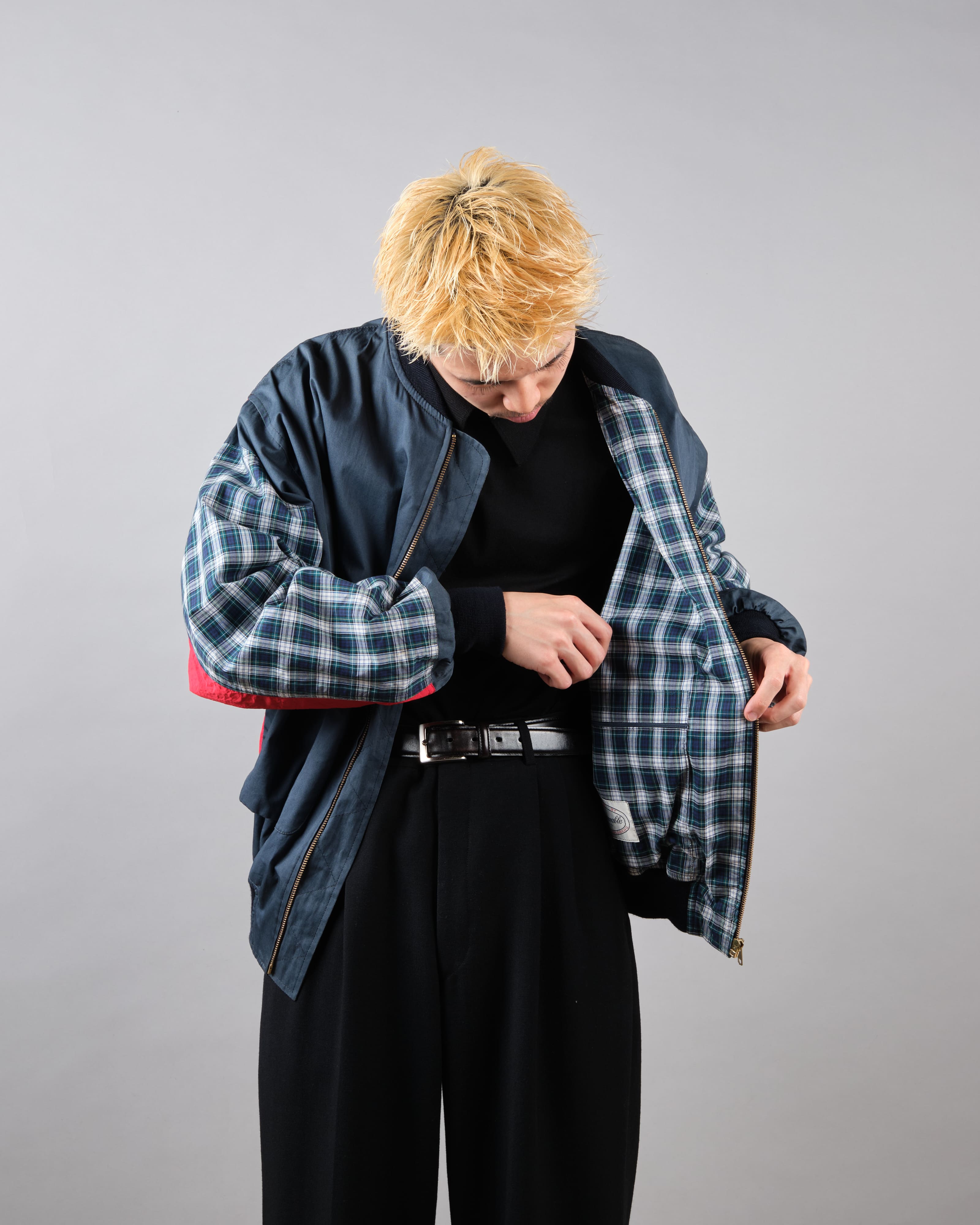 【~80's】Vintage Façonnable Cotton Nylon Crazy Pattern Blouson Size.5