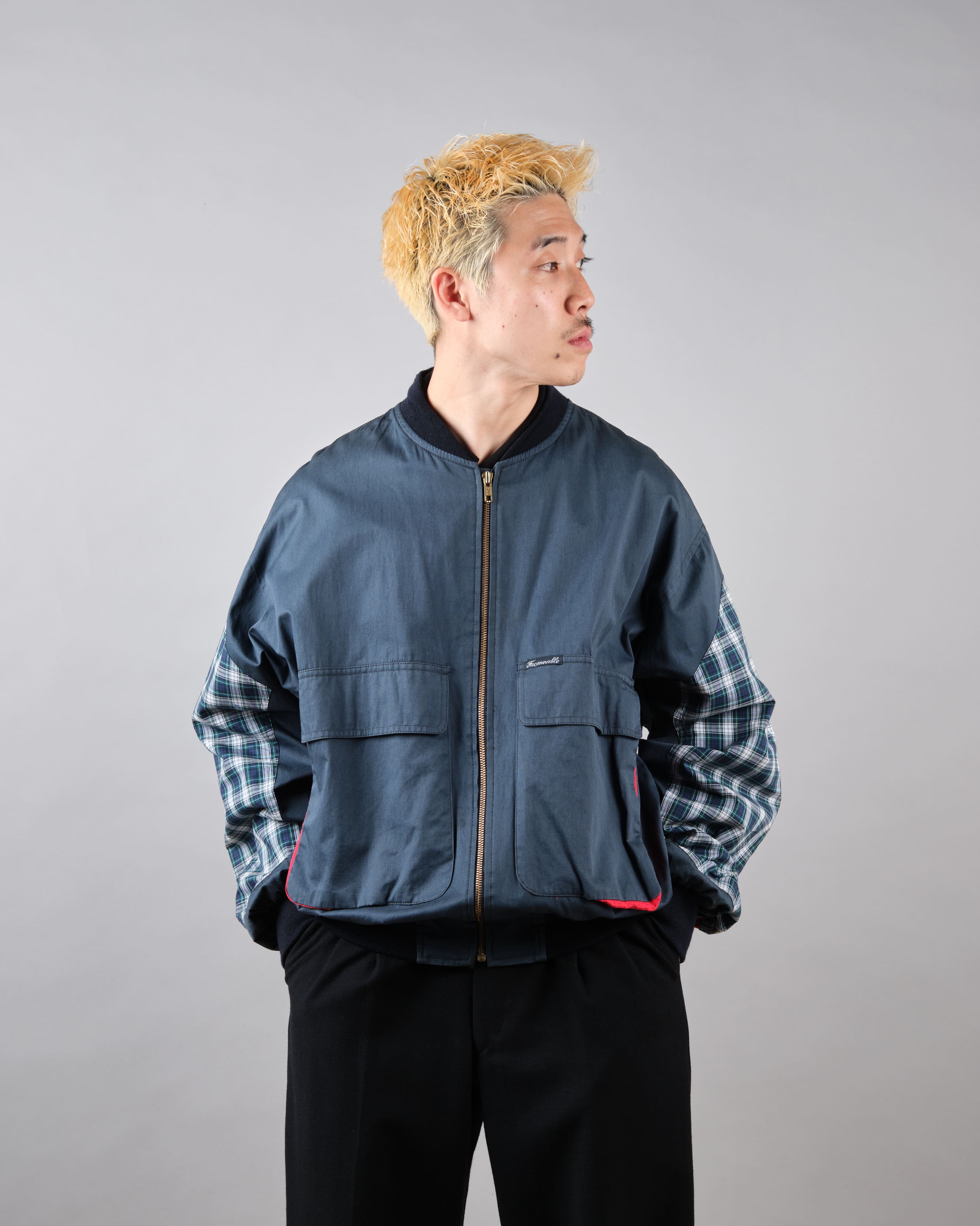 【~80's】Vintage Façonnable Cotton Nylon Crazy Pattern Blouson Size.5